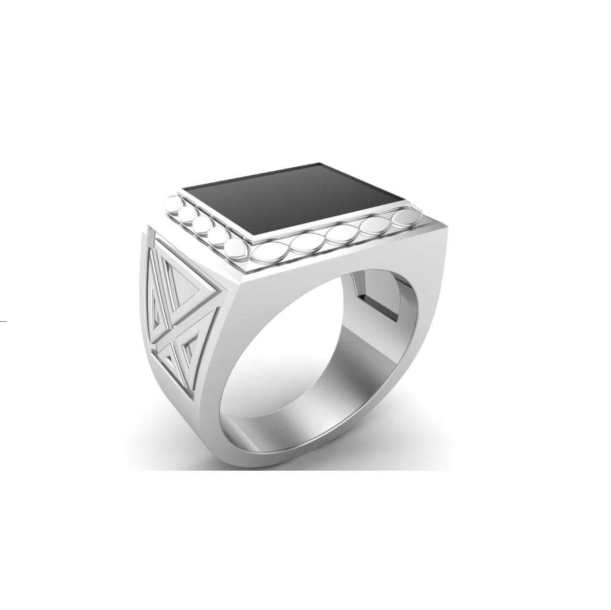 Bague onyx argent Lausanne chevalière