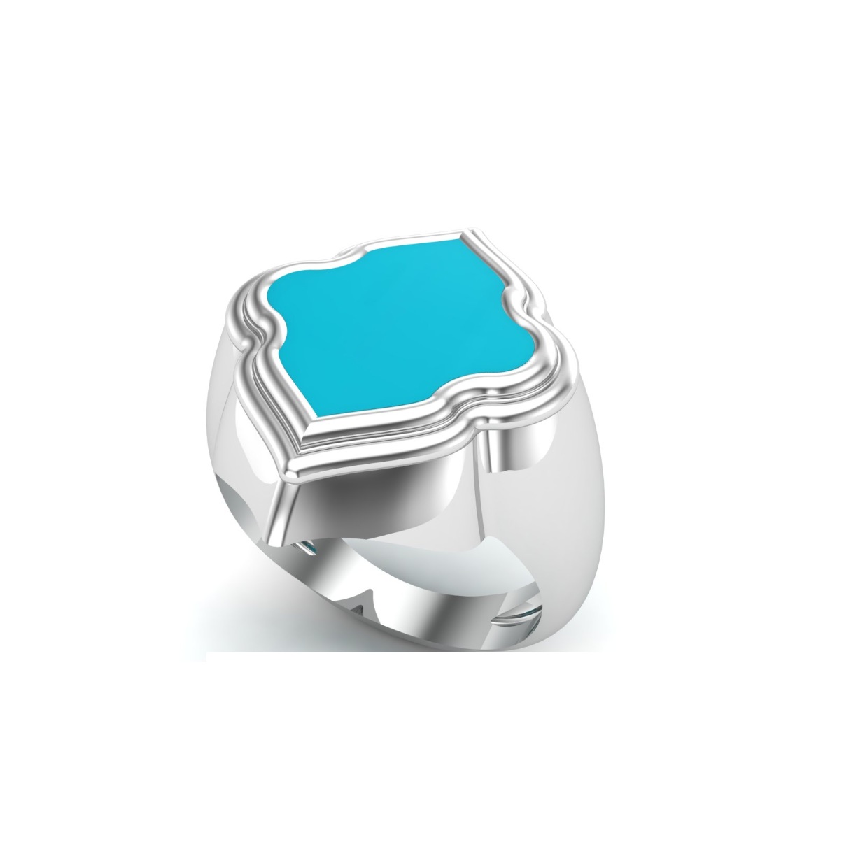 Bague turquoise argent Mosaica chevalière