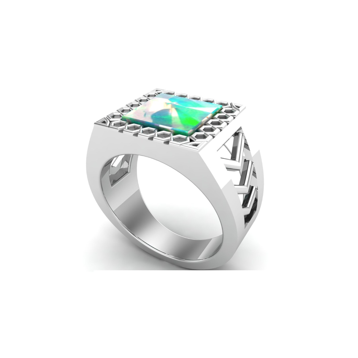 Bague malachite argent Indiana chevalière