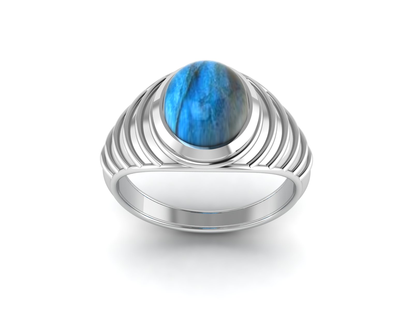 Bague labradorite argent Bering chevalière