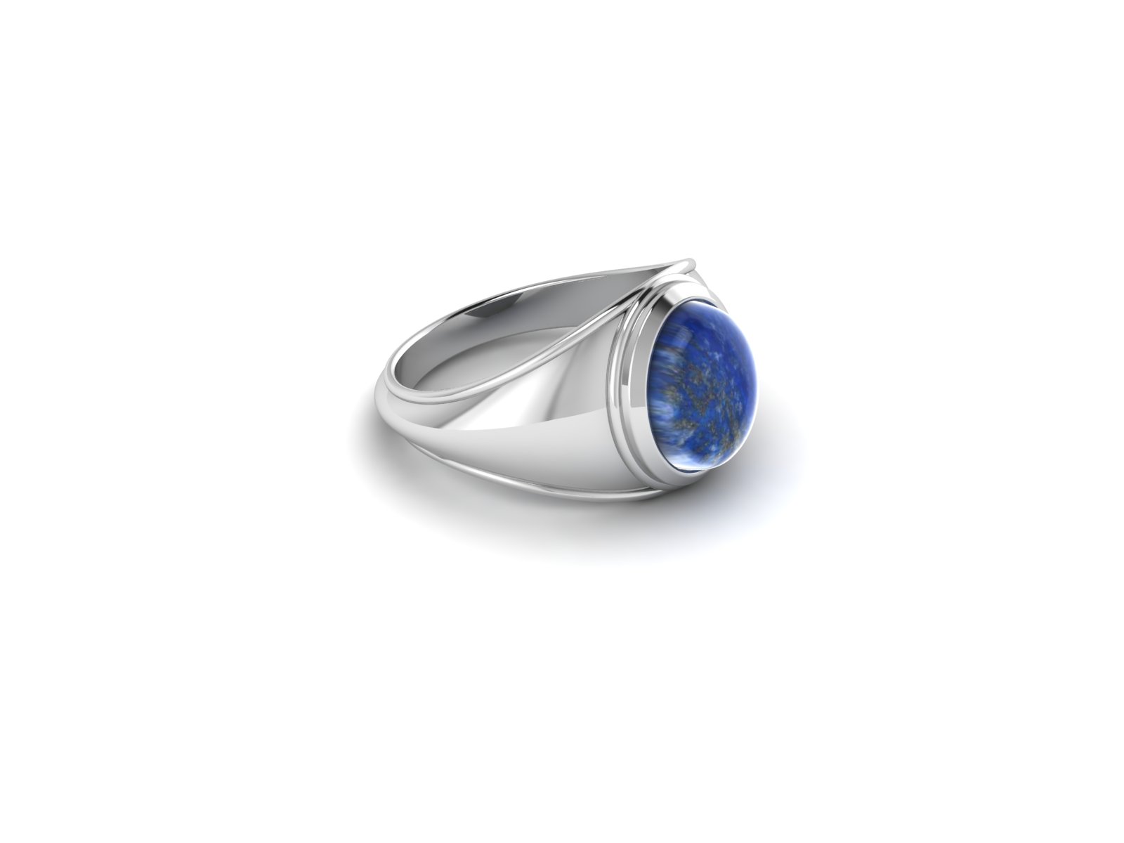 Bague lapis lazuli argent Milos chevalière