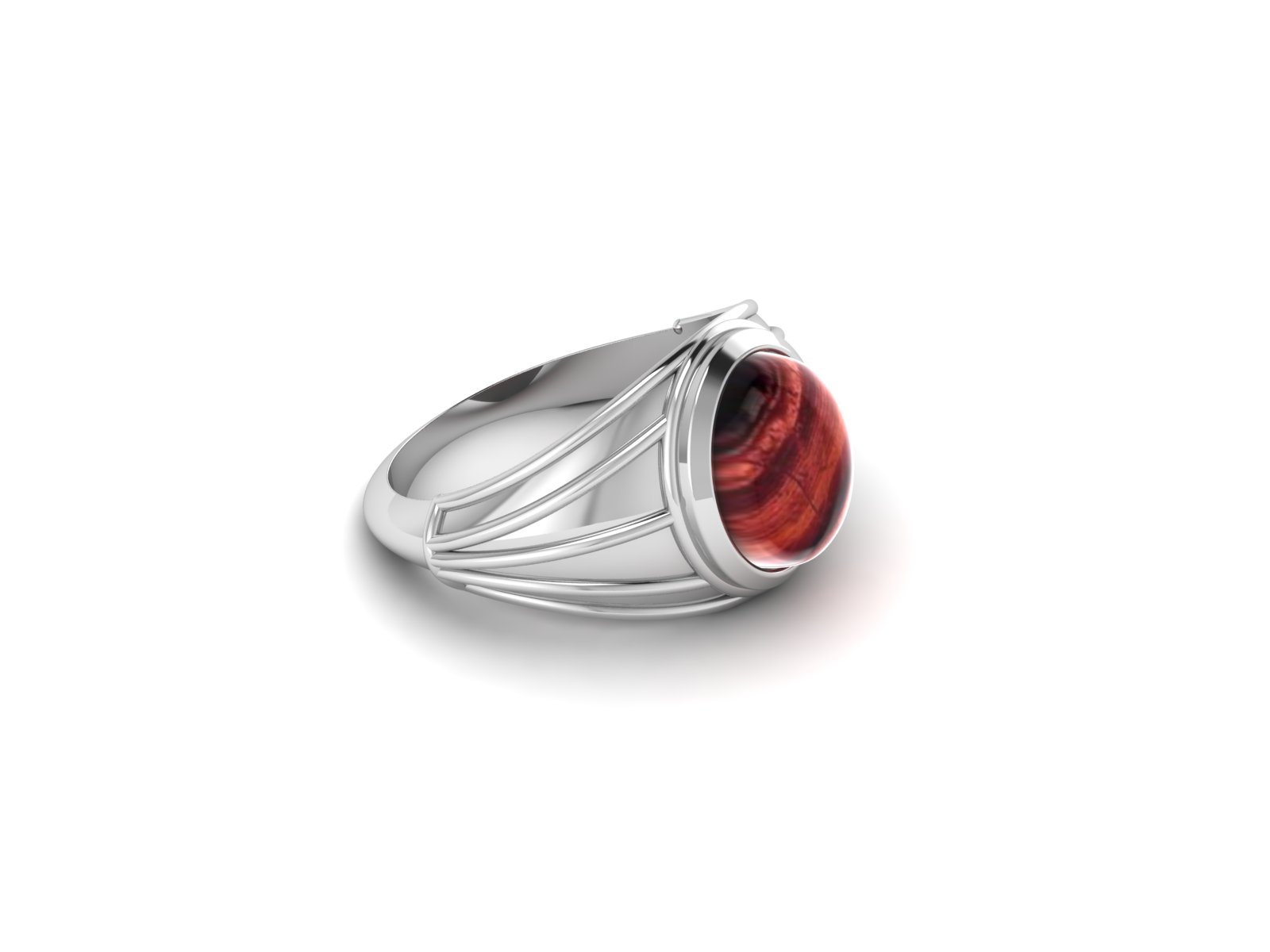 Bague œil de taureau argent Ikania chevalière