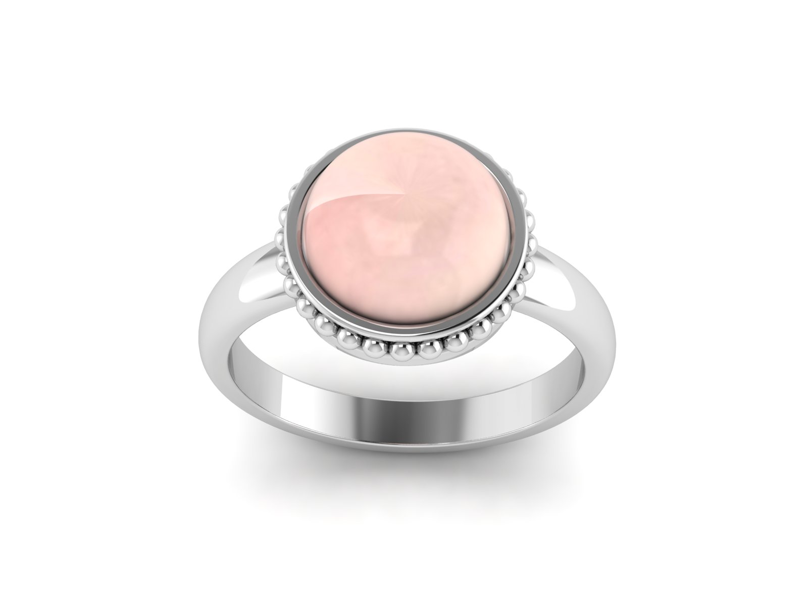 Bague quartz rose argent Ameline