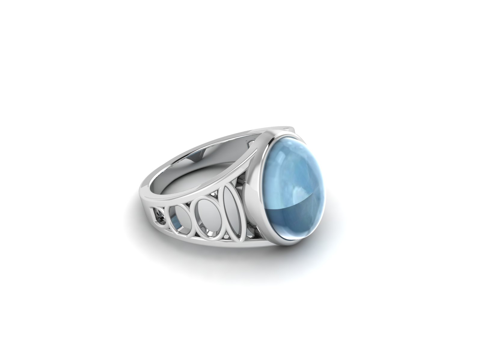 Bague calcedoine argent Neptune