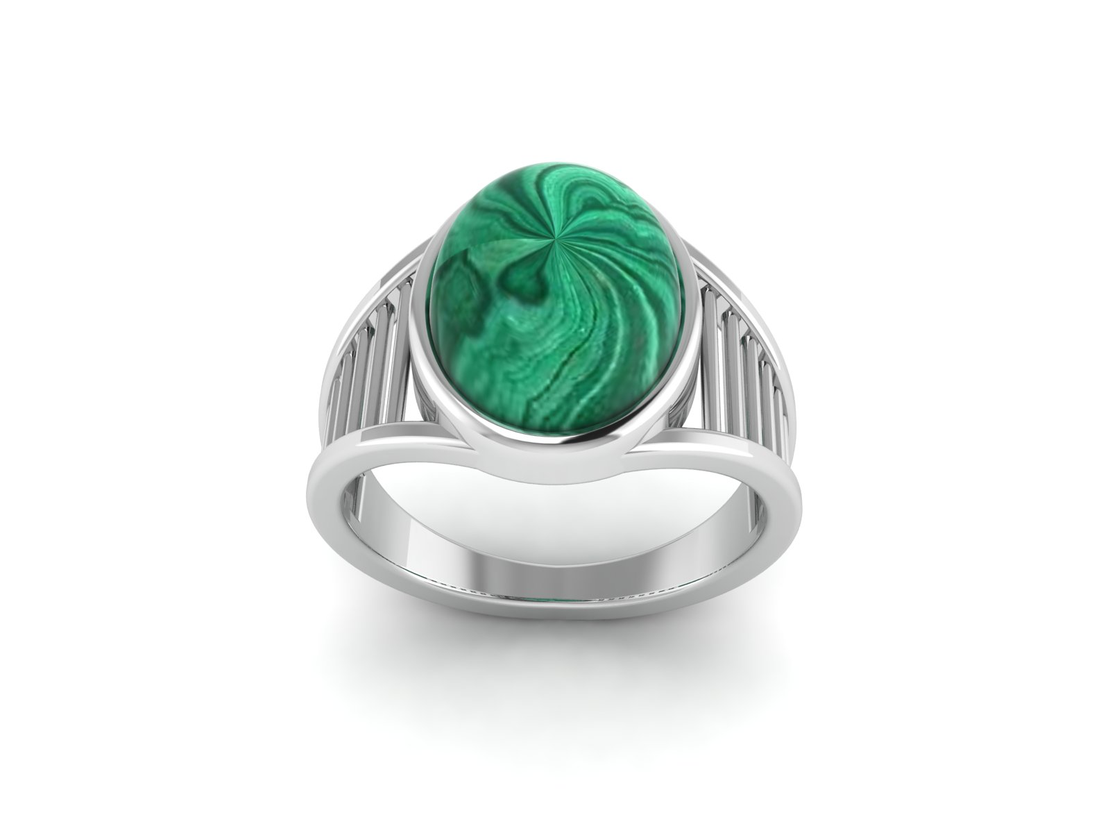 Bague malachite argent Sparte chevalière