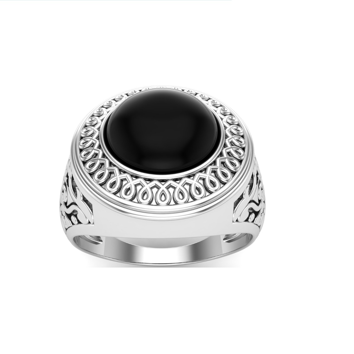 Bague onyx argent Vesuvo chevaliere