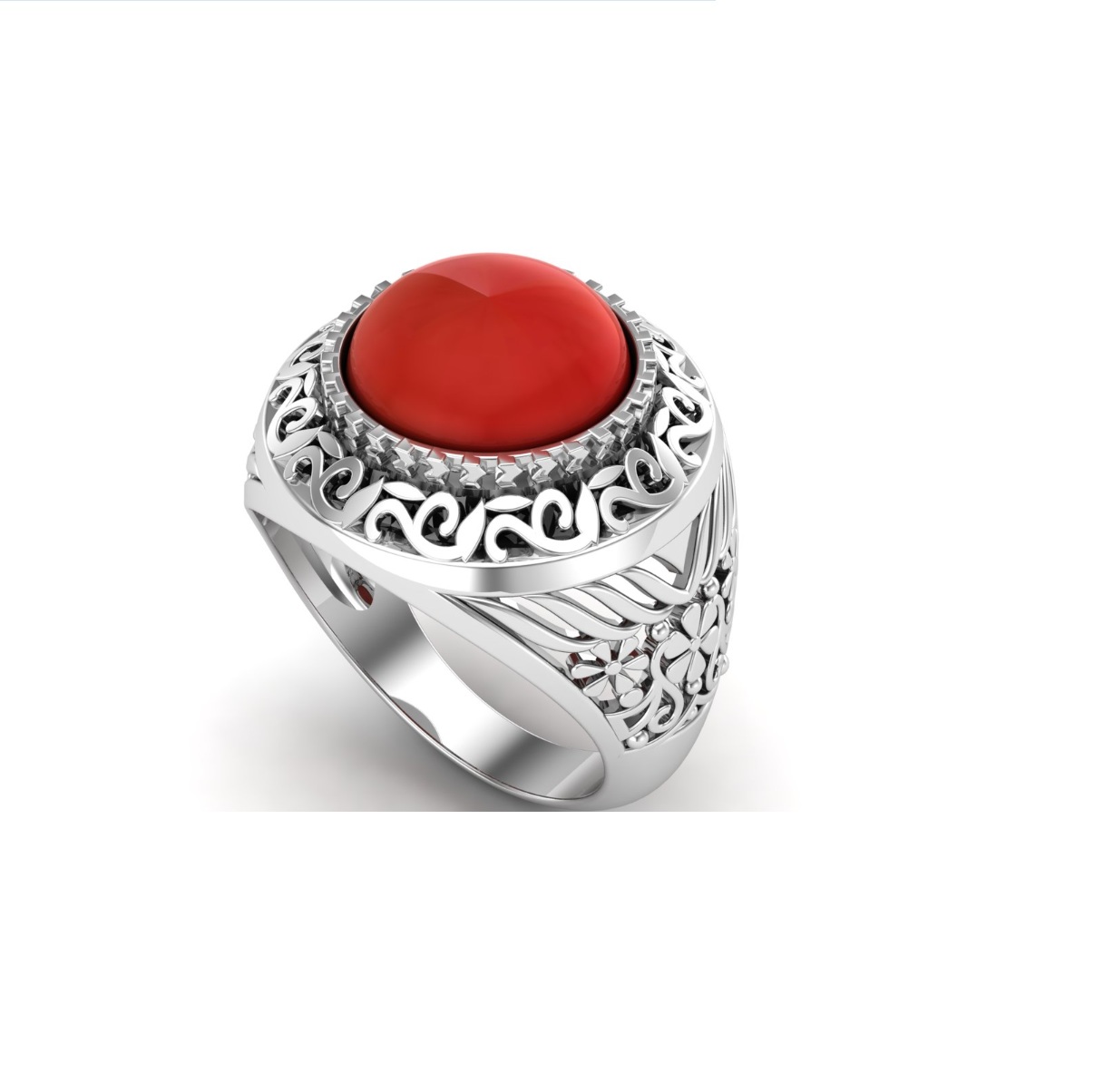 Bague cornaline argent Sahara chevaliere