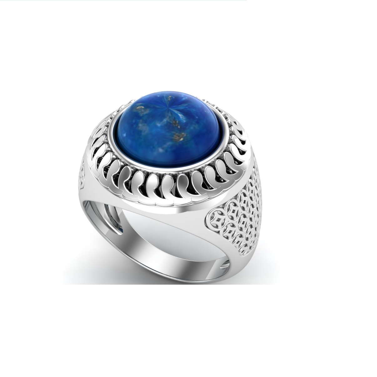 Bague lapis lazuli argent Mikonos chevaliere