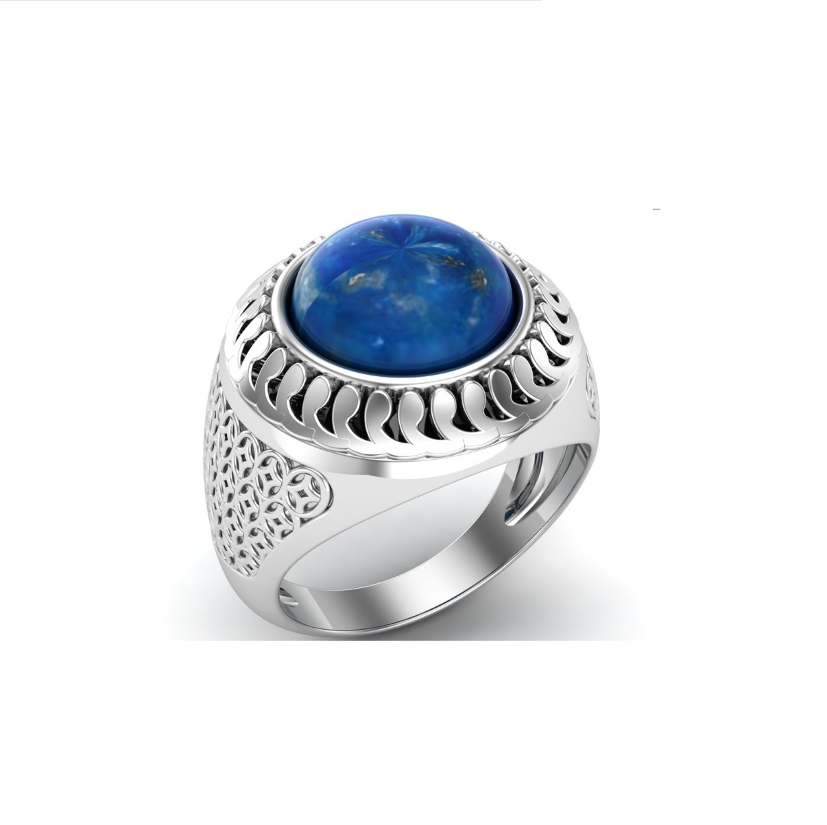 Bague lapis lazuli argent Mikonos chevaliere