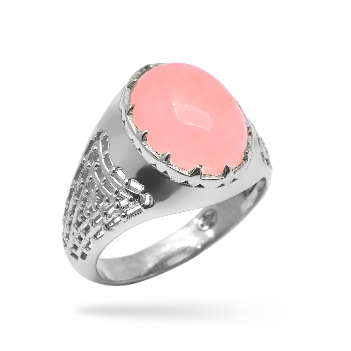 Bague quartz rose argent