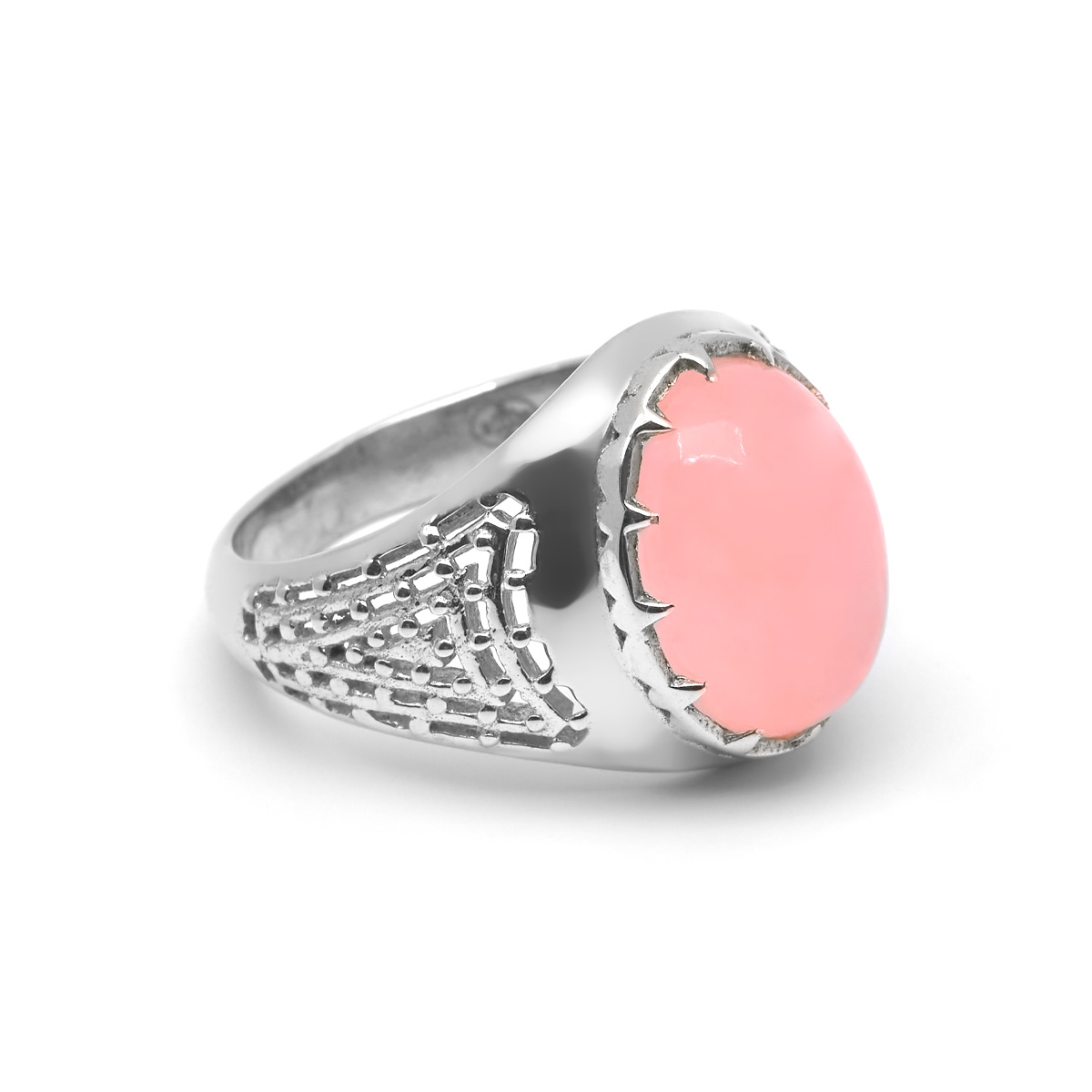 Bague quartz rose argent