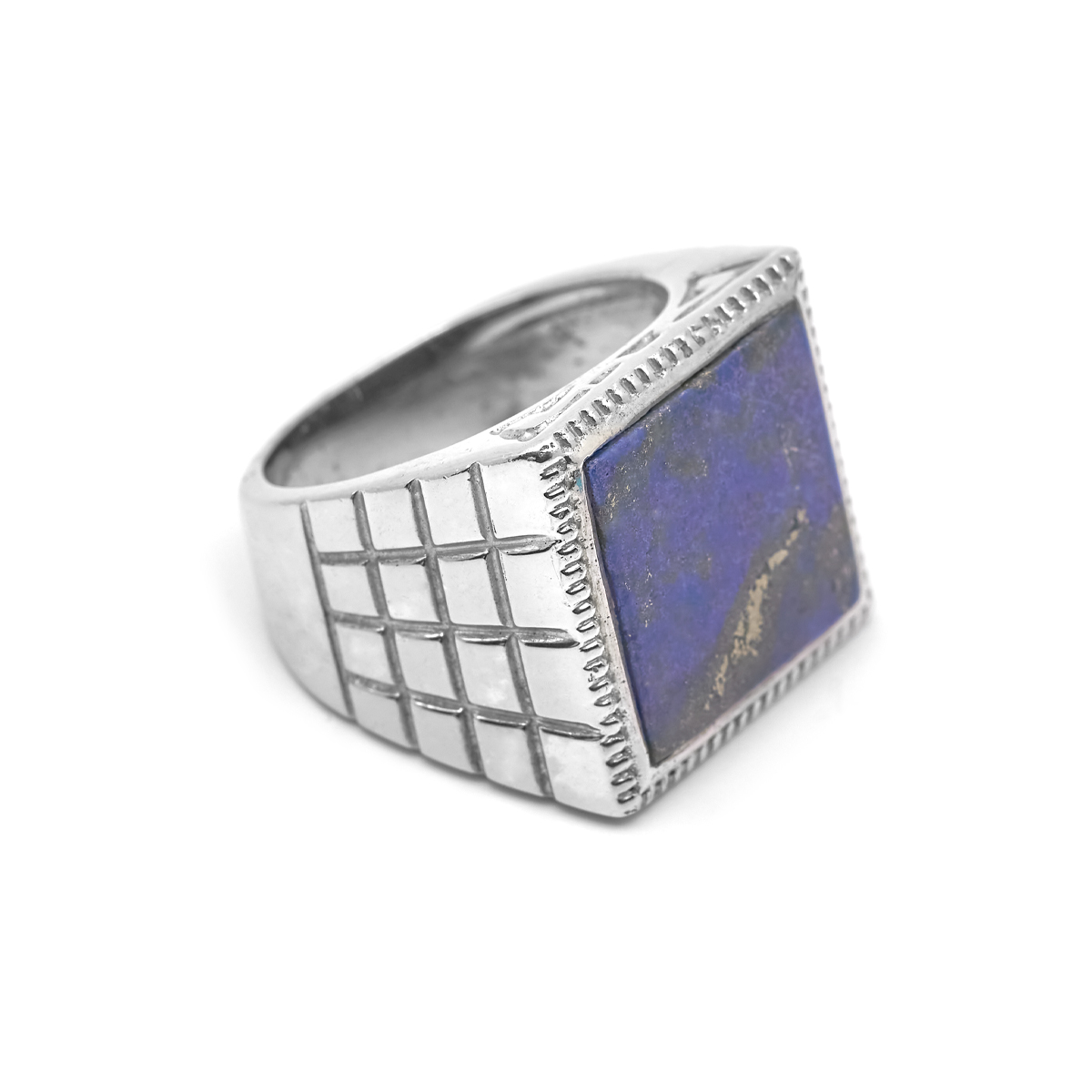 Bague lapis lazuli argent Persia chevalière