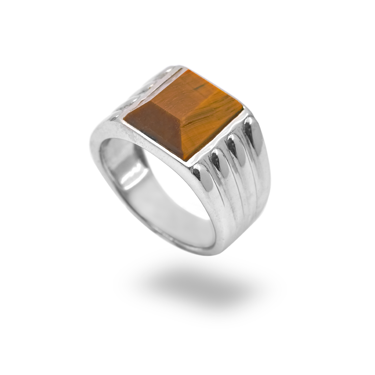 Bague œil de tigre argent Oregon chevalière