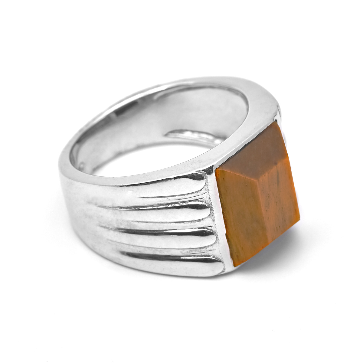 Bague œil de tigre argent Oregon chevalière