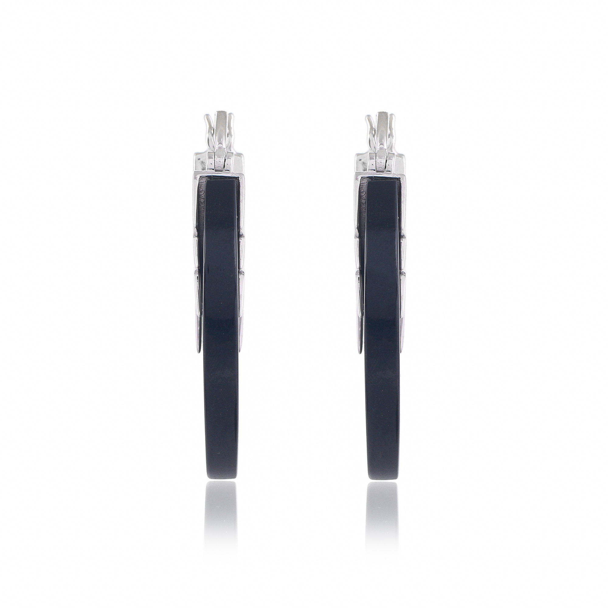 Boucle d'oreilles en argent en pierre naturelle onyx Casey