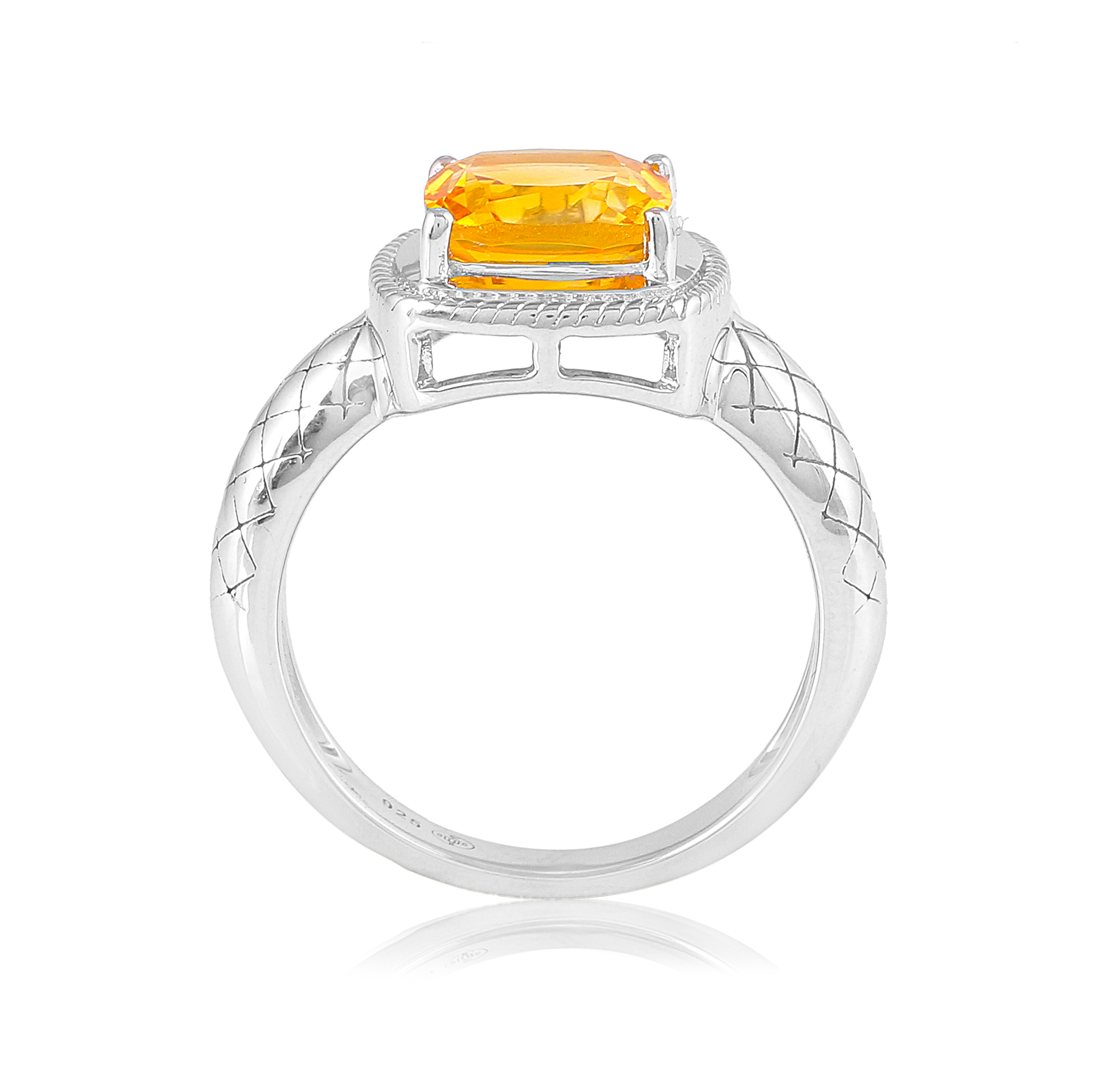 Bague en argent en pierre naturelle citrine Clarence