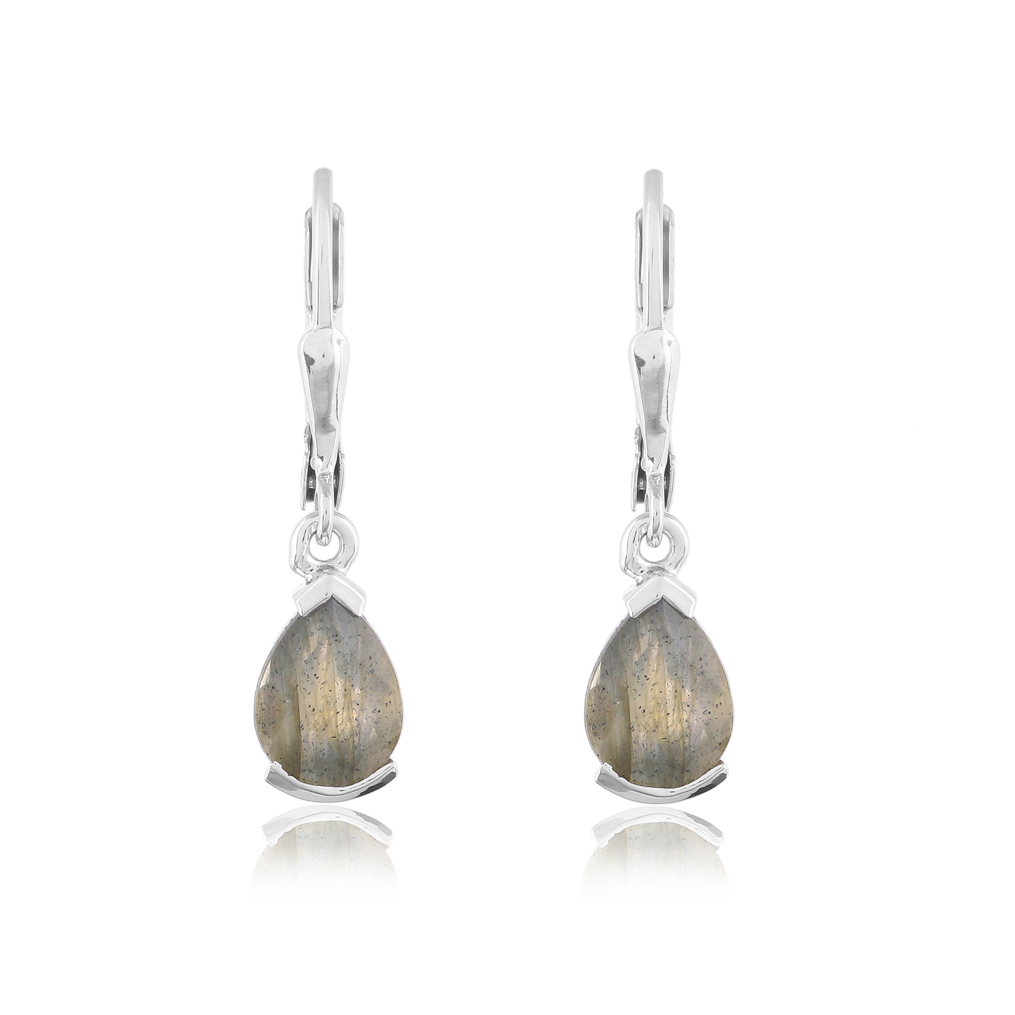 Boucle d'oreilles en argent en pierre naturelle labradorite Charlotte