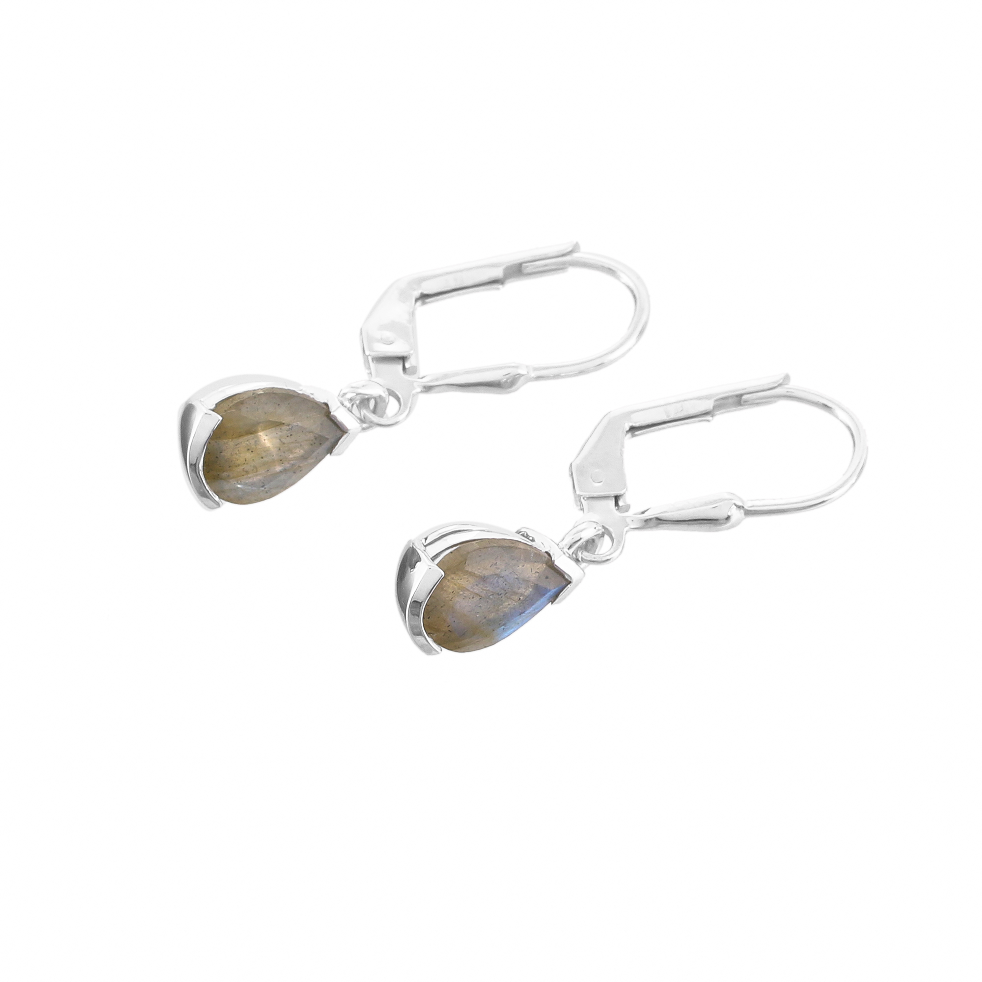 Boucle d'oreilles en argent en pierre naturelle labradorite Charlotte