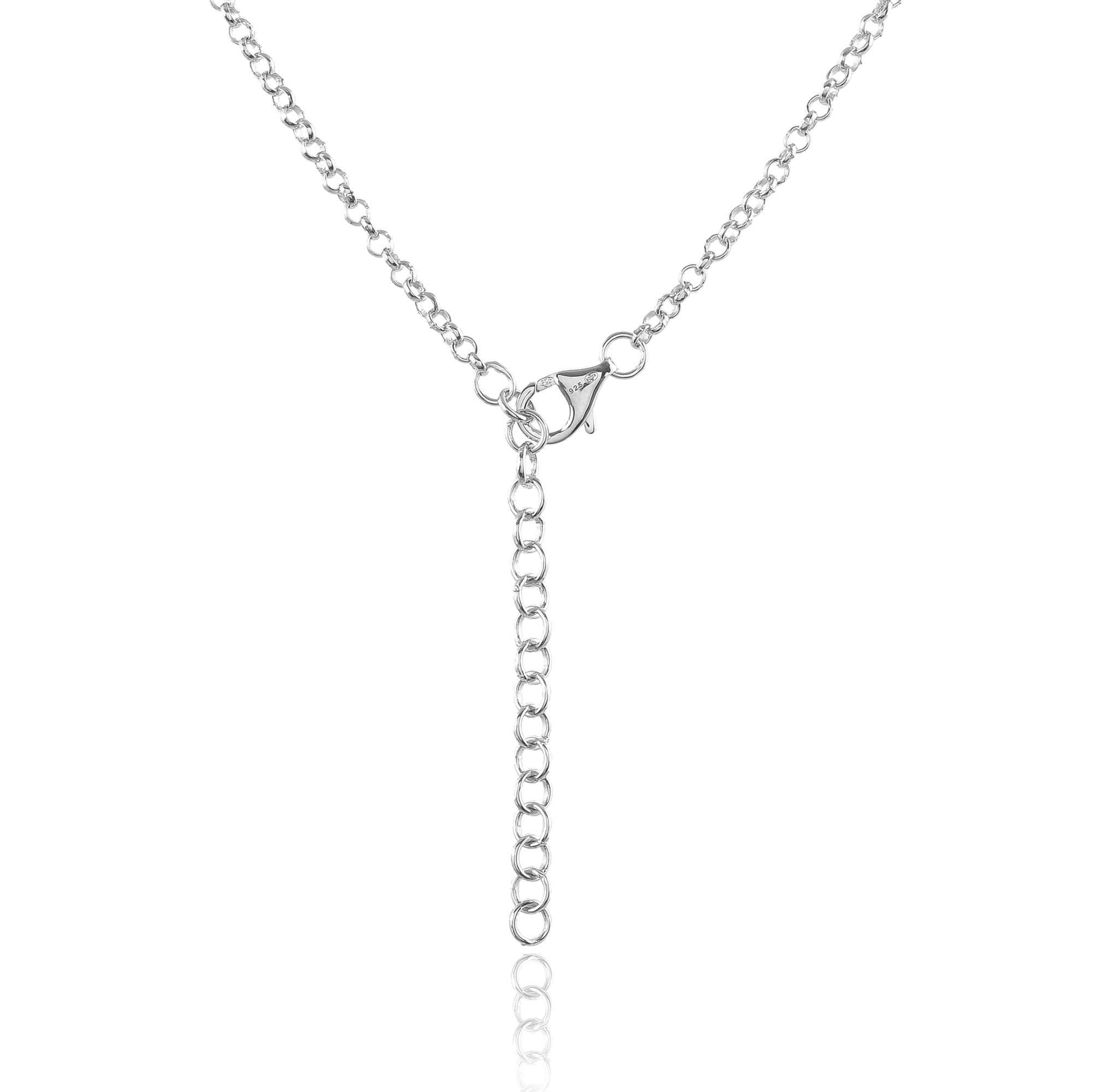 Collier en argent en pierre naturelle pierre de lune teintée violette Cindy