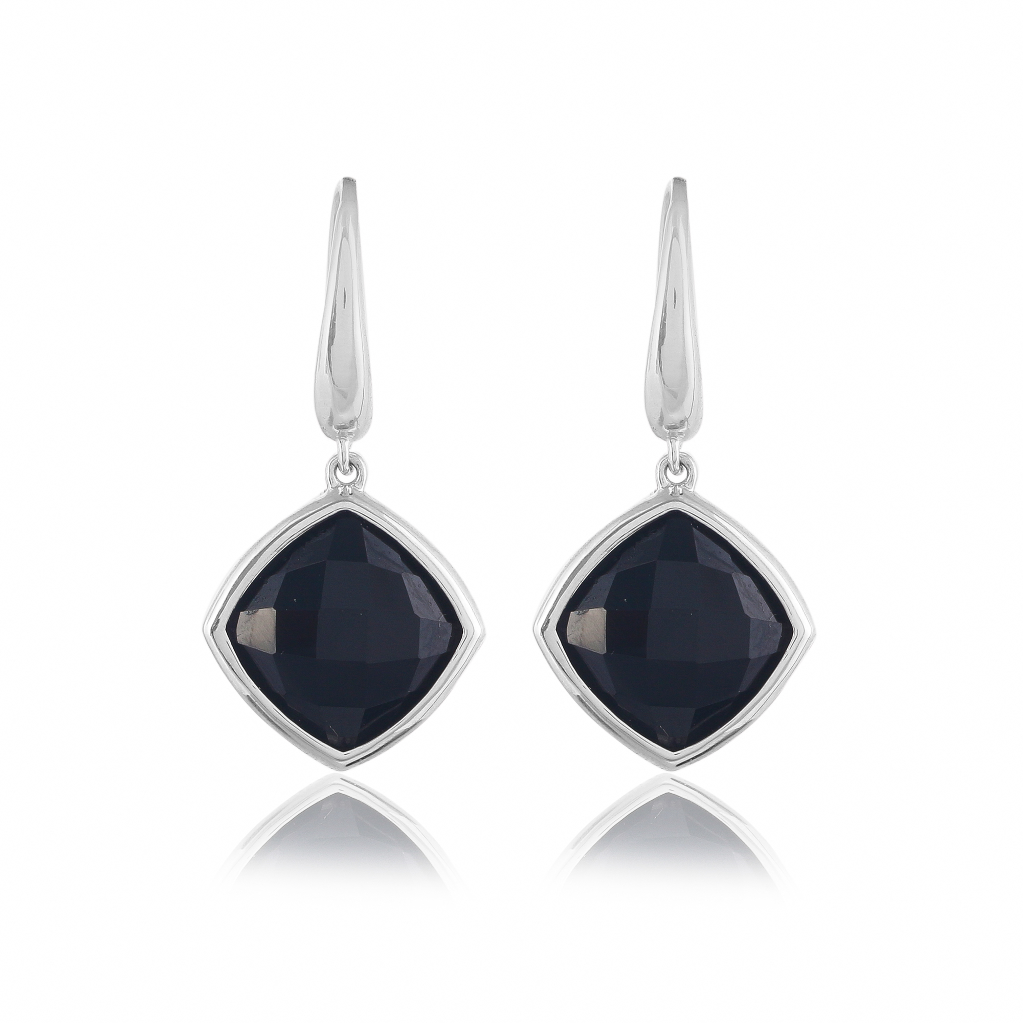 Boucle d'oreilles en argent en pierre naturelle onyx noir Candice