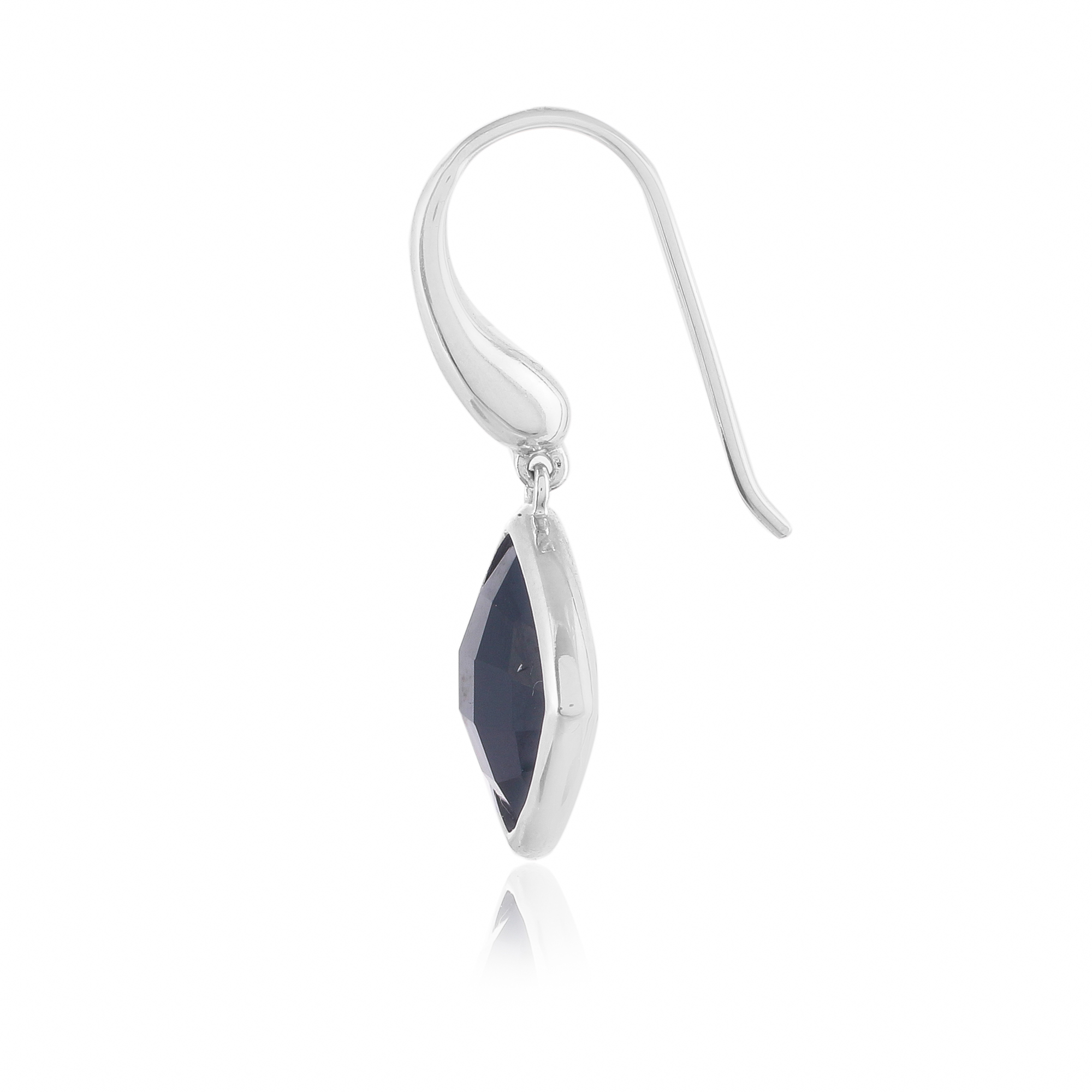 Boucle d'oreilles en argent en pierre naturelle onyx noir Candice