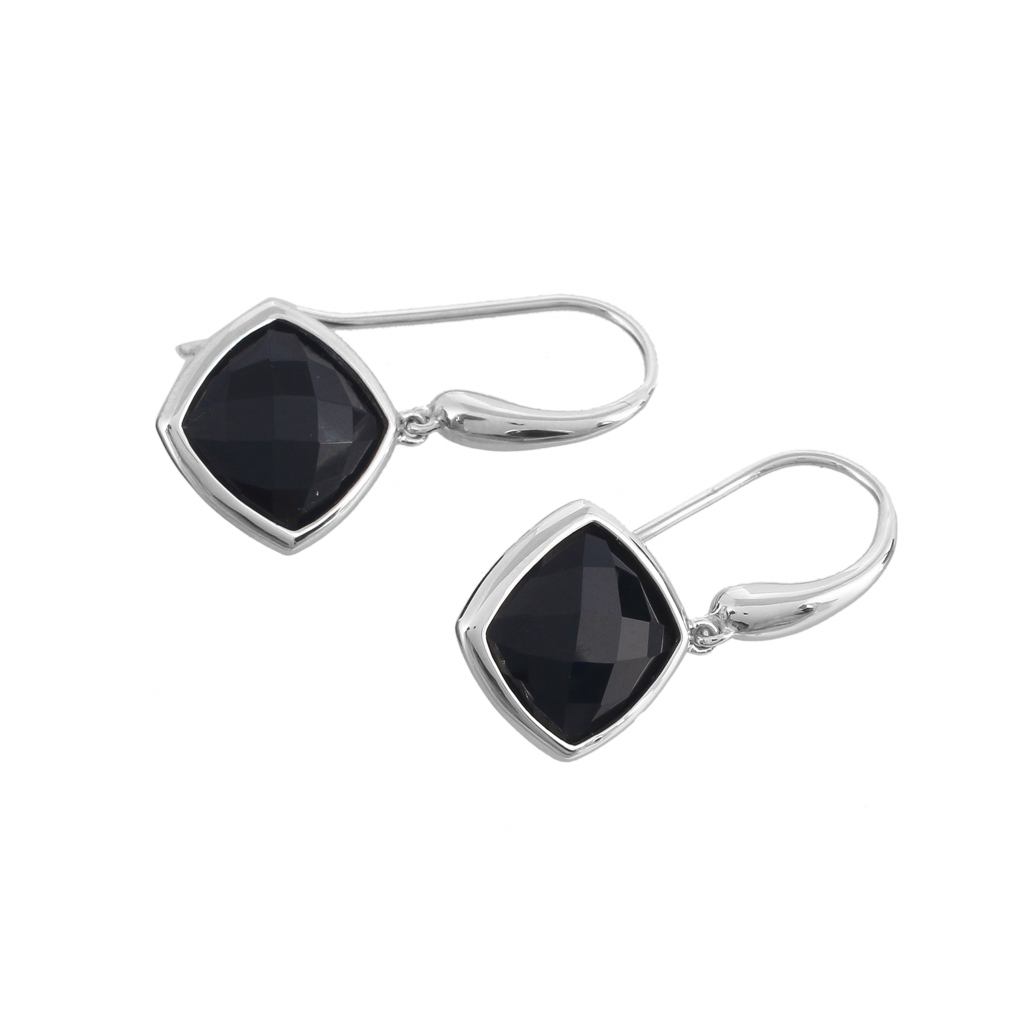 Boucle d'oreilles en argent en pierre naturelle onyx noir Candice