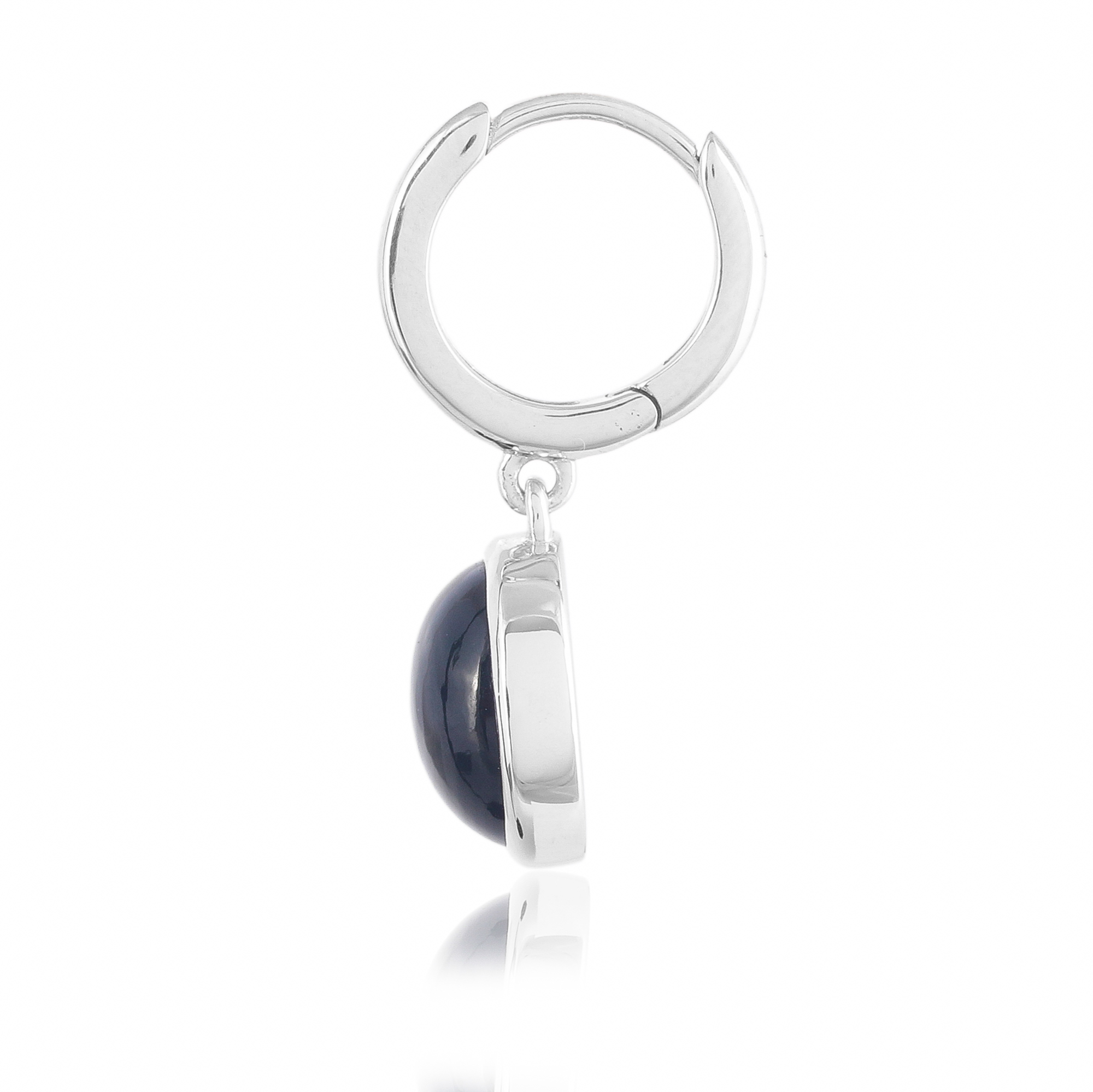 Boucle d'oreilles en argent en pierre naturelle onyx noir Celina