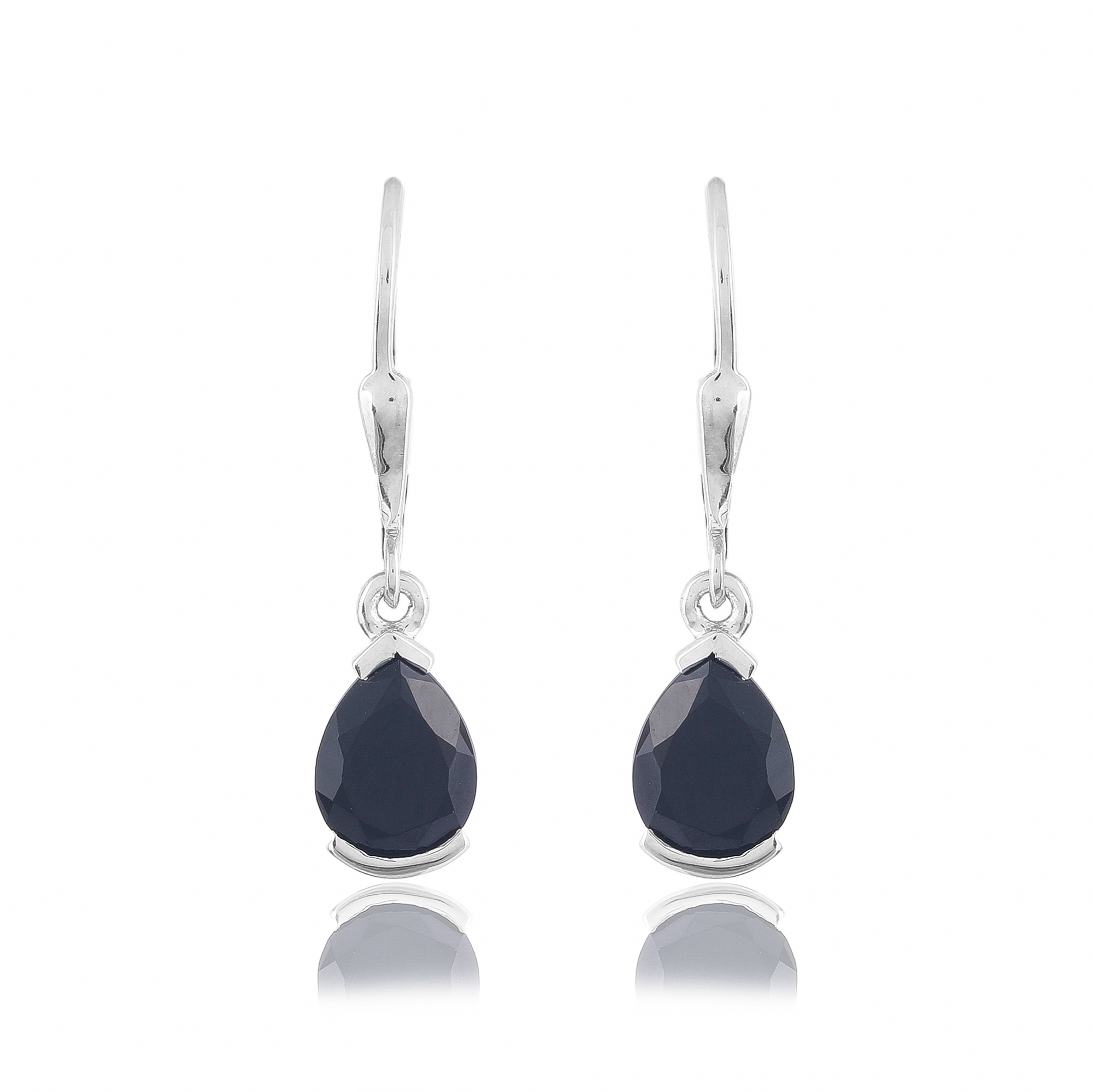 Boucle d'oreilles en argent en pierre naturelle onyx noir Charlotte