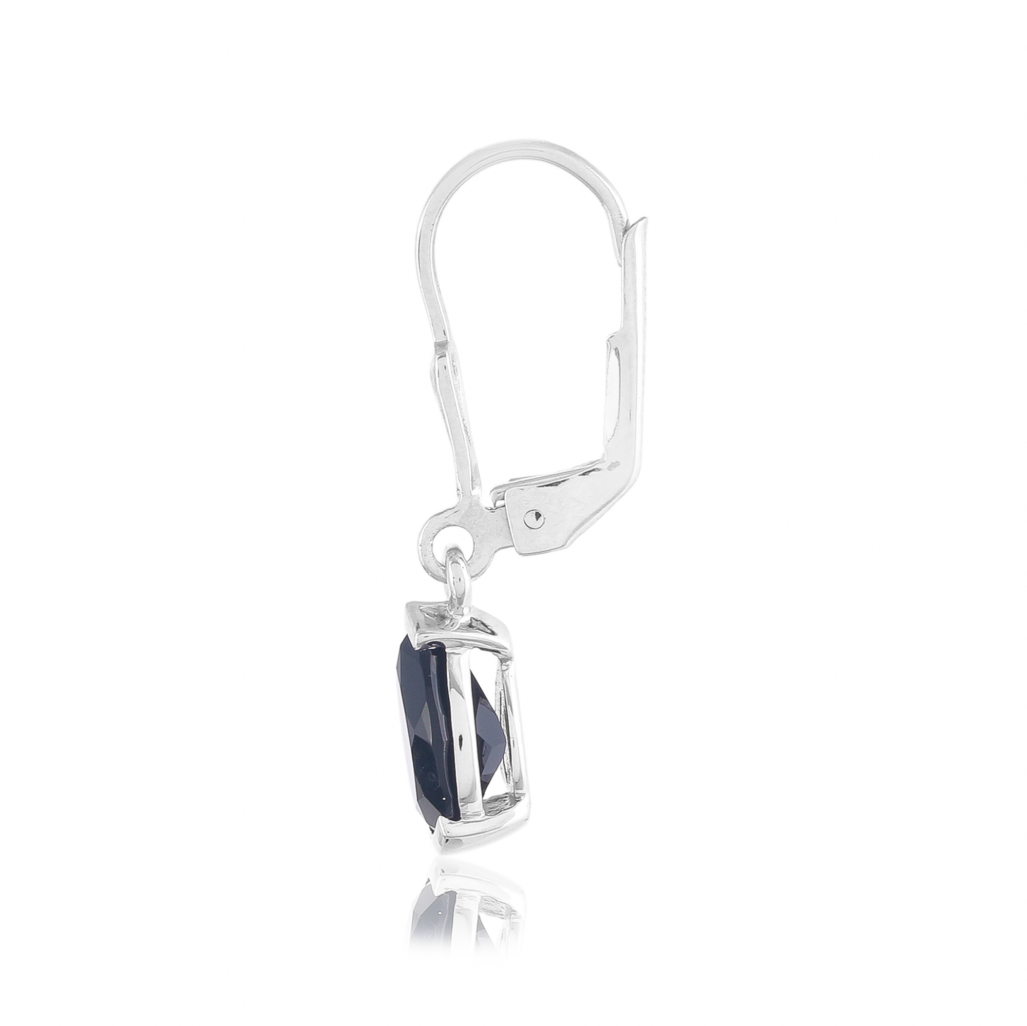 Boucle d'oreilles en argent en pierre naturelle onyx noir Charlotte