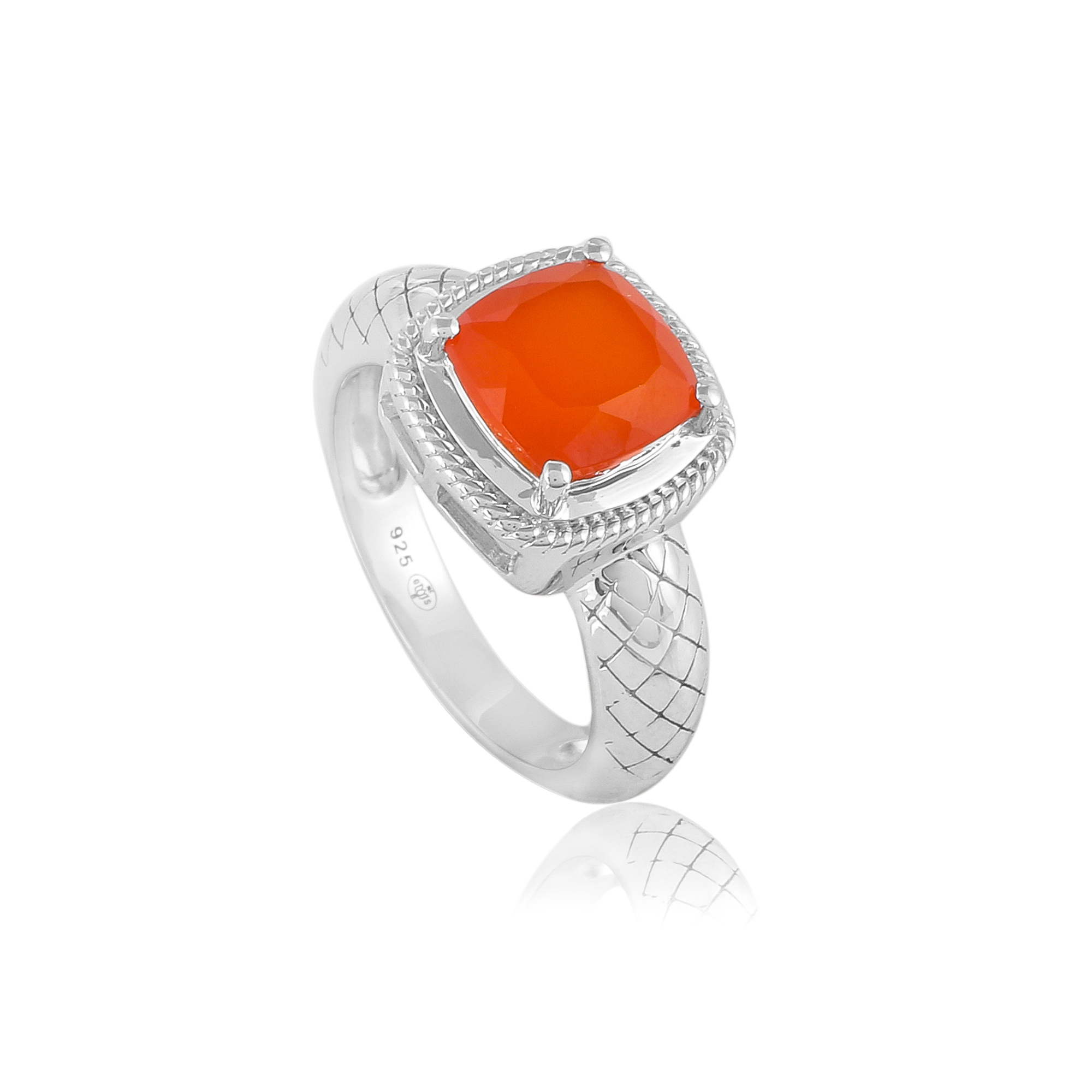 Bague en argent en pierre naturelle cornaline Clarence