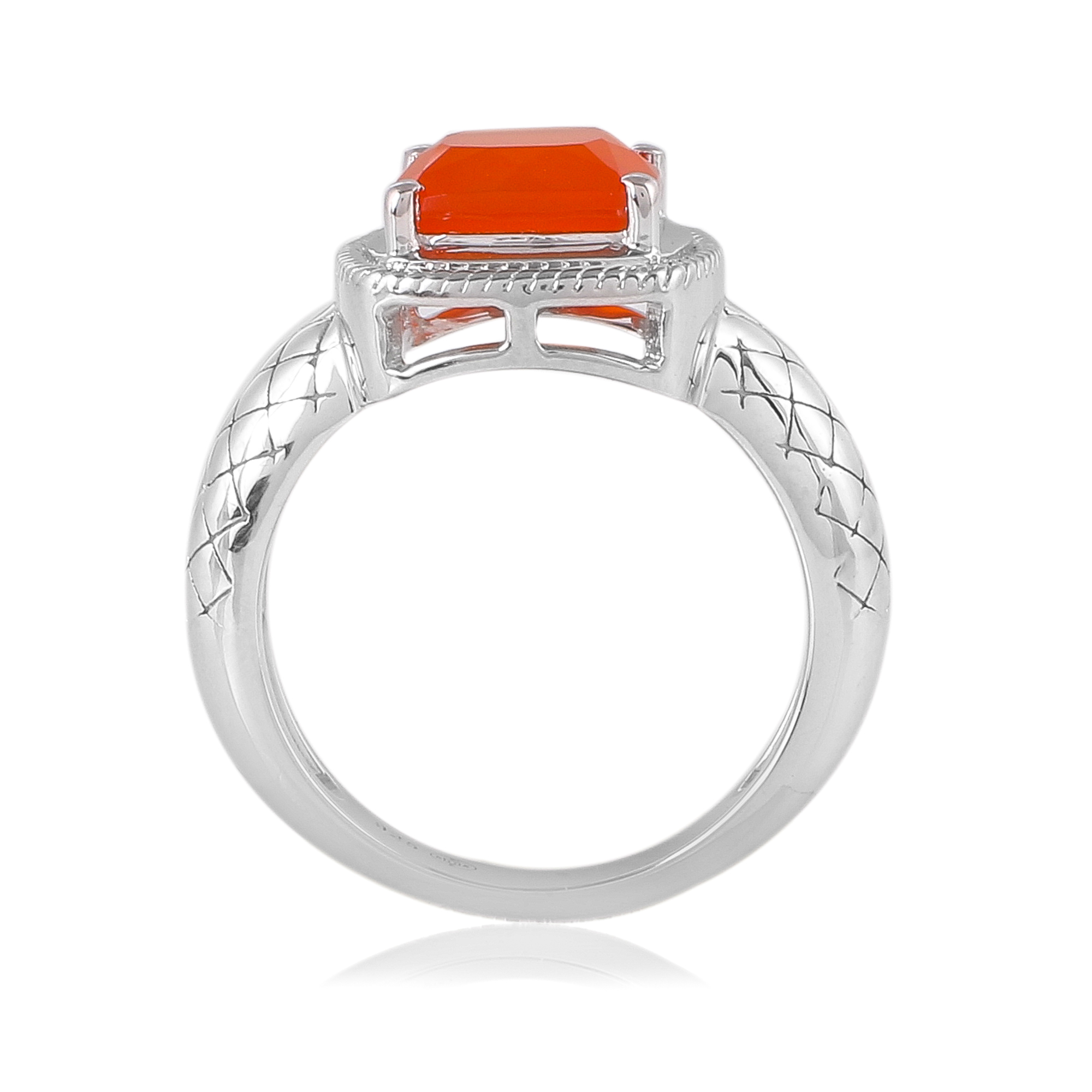 Bague en argent en pierre naturelle cornaline Clarence