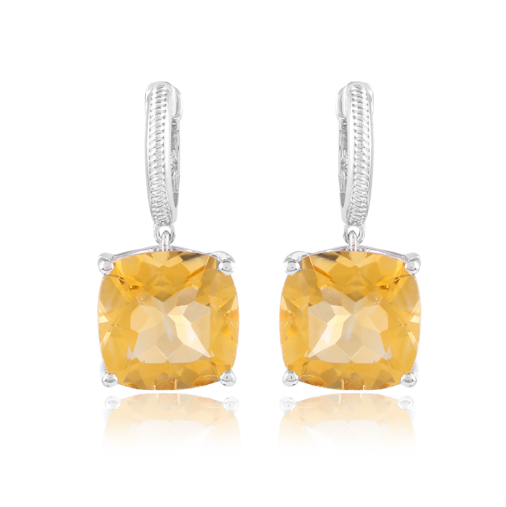 Boucle d'oreilles en argent en pierre naturelle citrine Cassandra