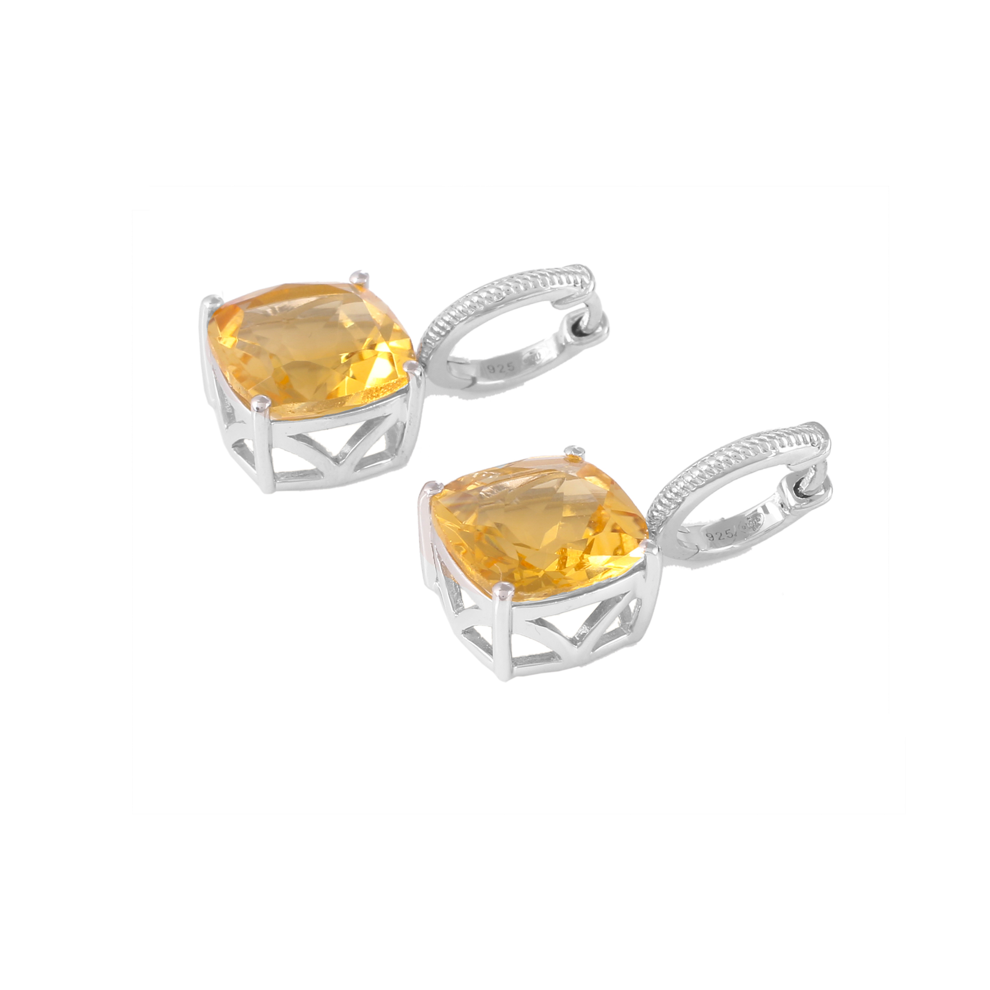 Boucle d'oreilles en argent en pierre naturelle citrine Cassandra