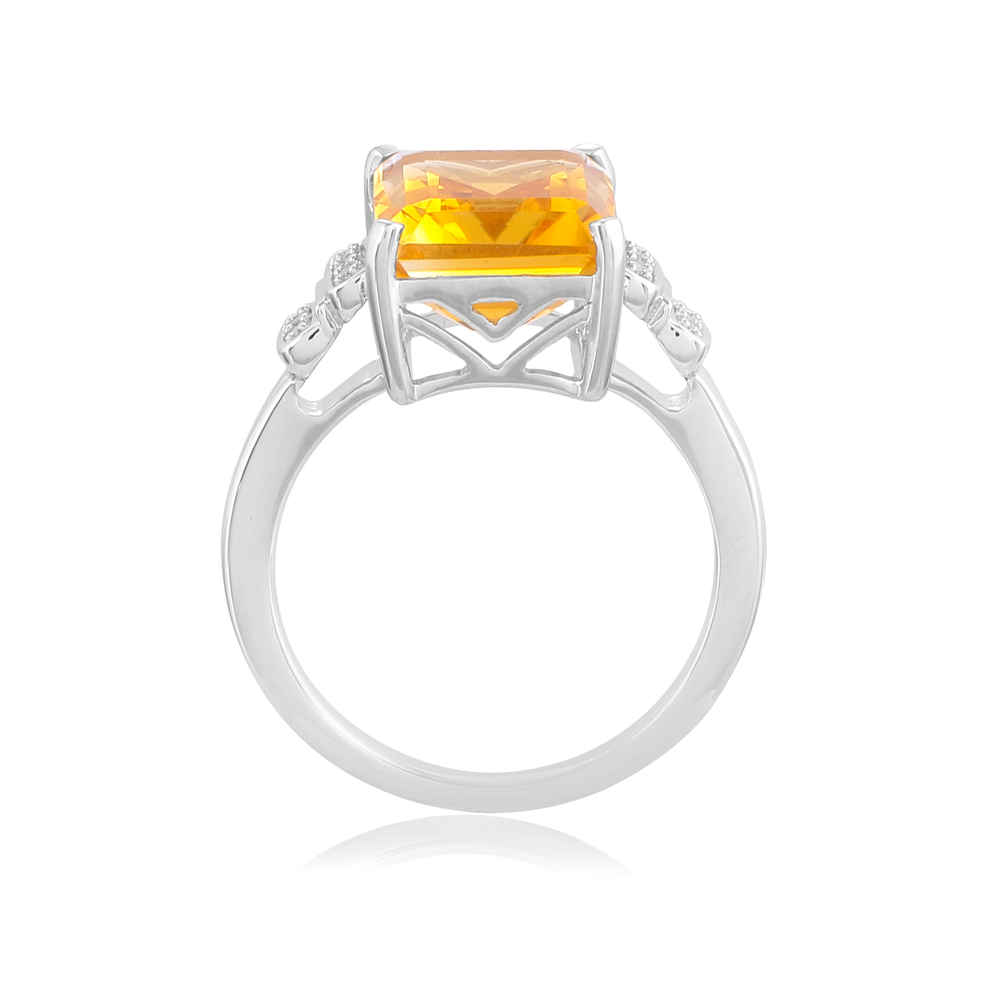 Bague en argent en pierre naturelle citrine Cathia