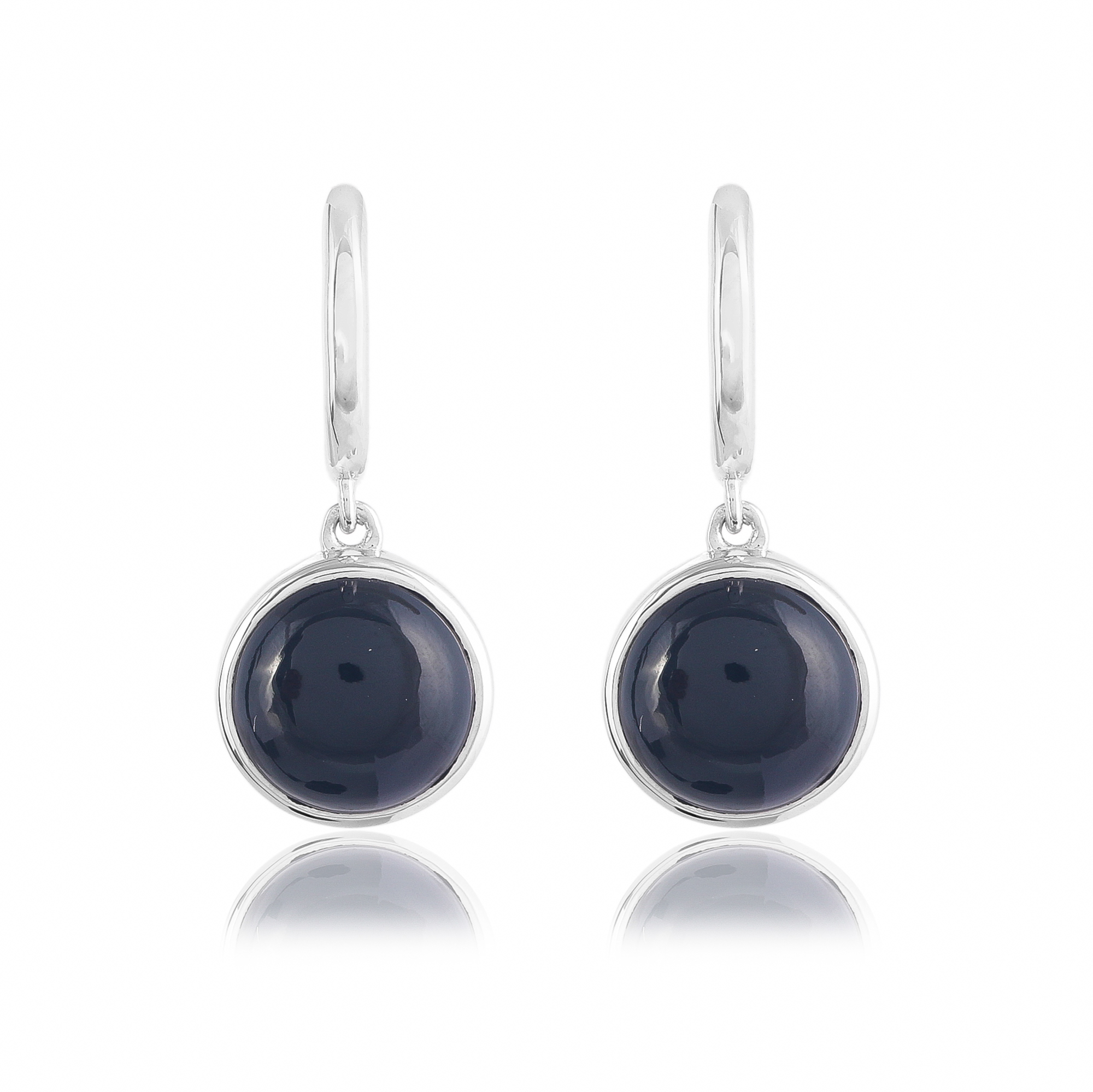 Boucle d'oreilles en argent en pierre naturelle onyx Celina