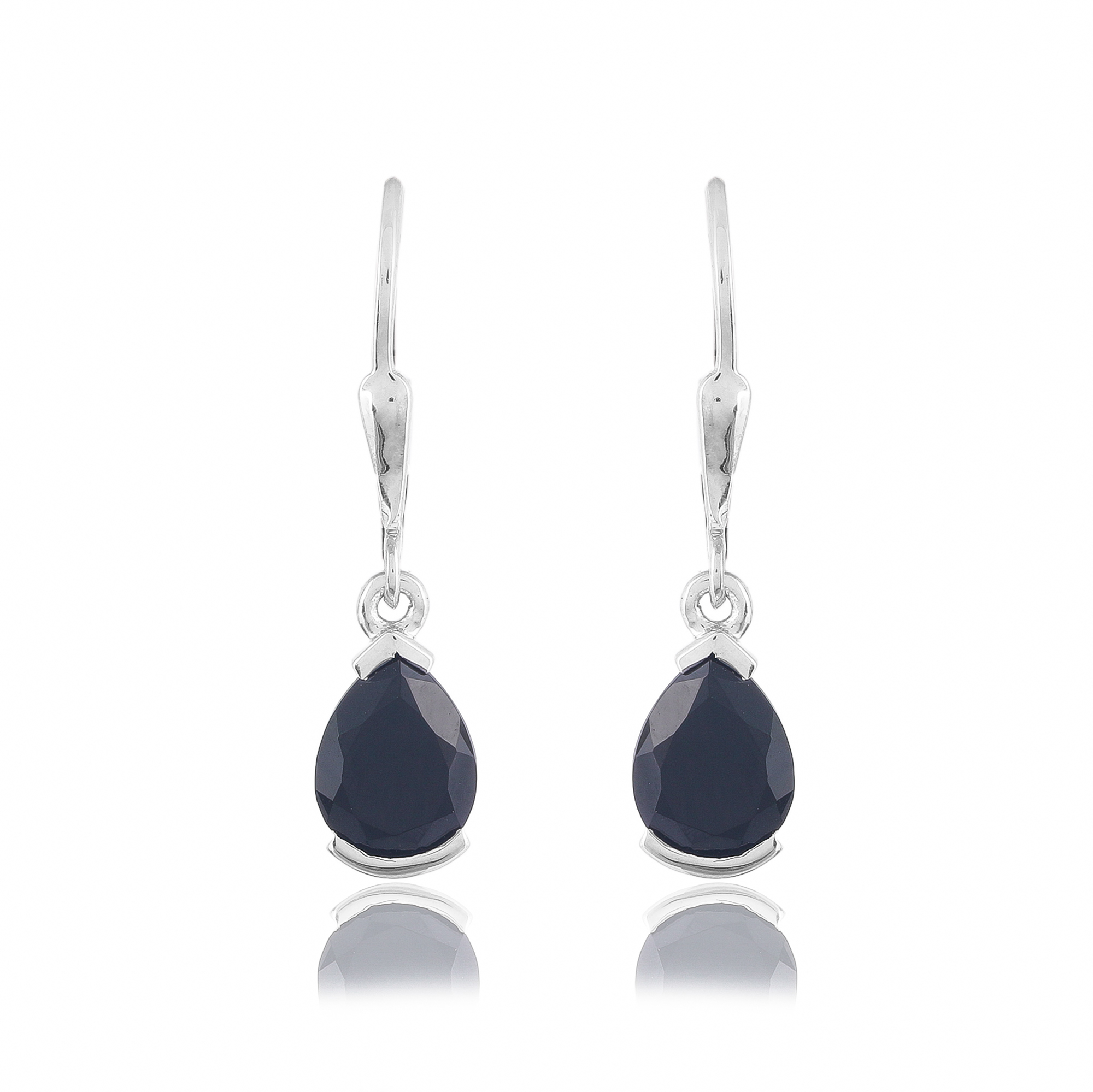 Boucle d'oreilles en argent en pierre naturelle onyx Charlotte