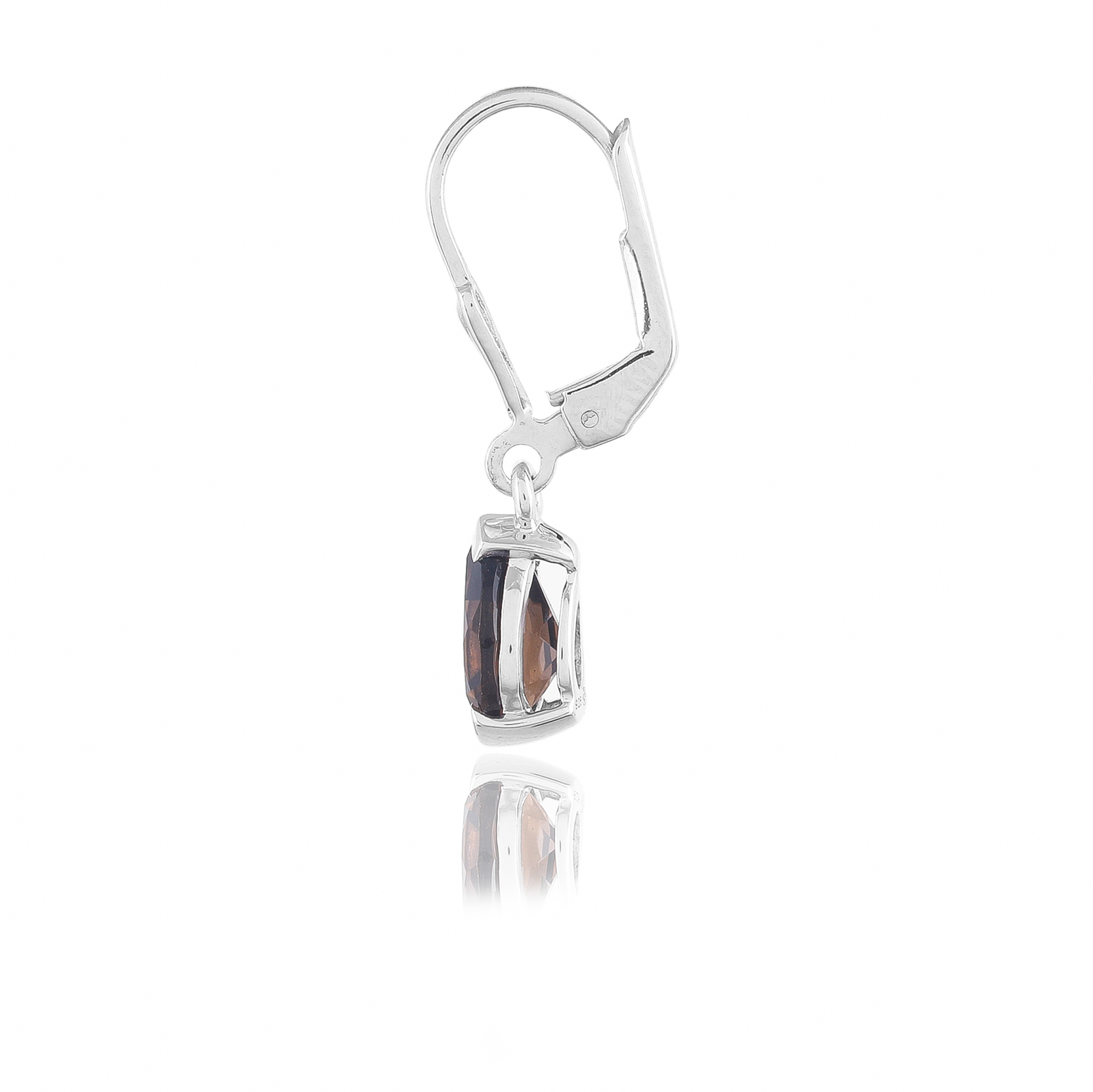 Boucle d'oreilles en argent en pierre naturelle quartz fume Charlotte