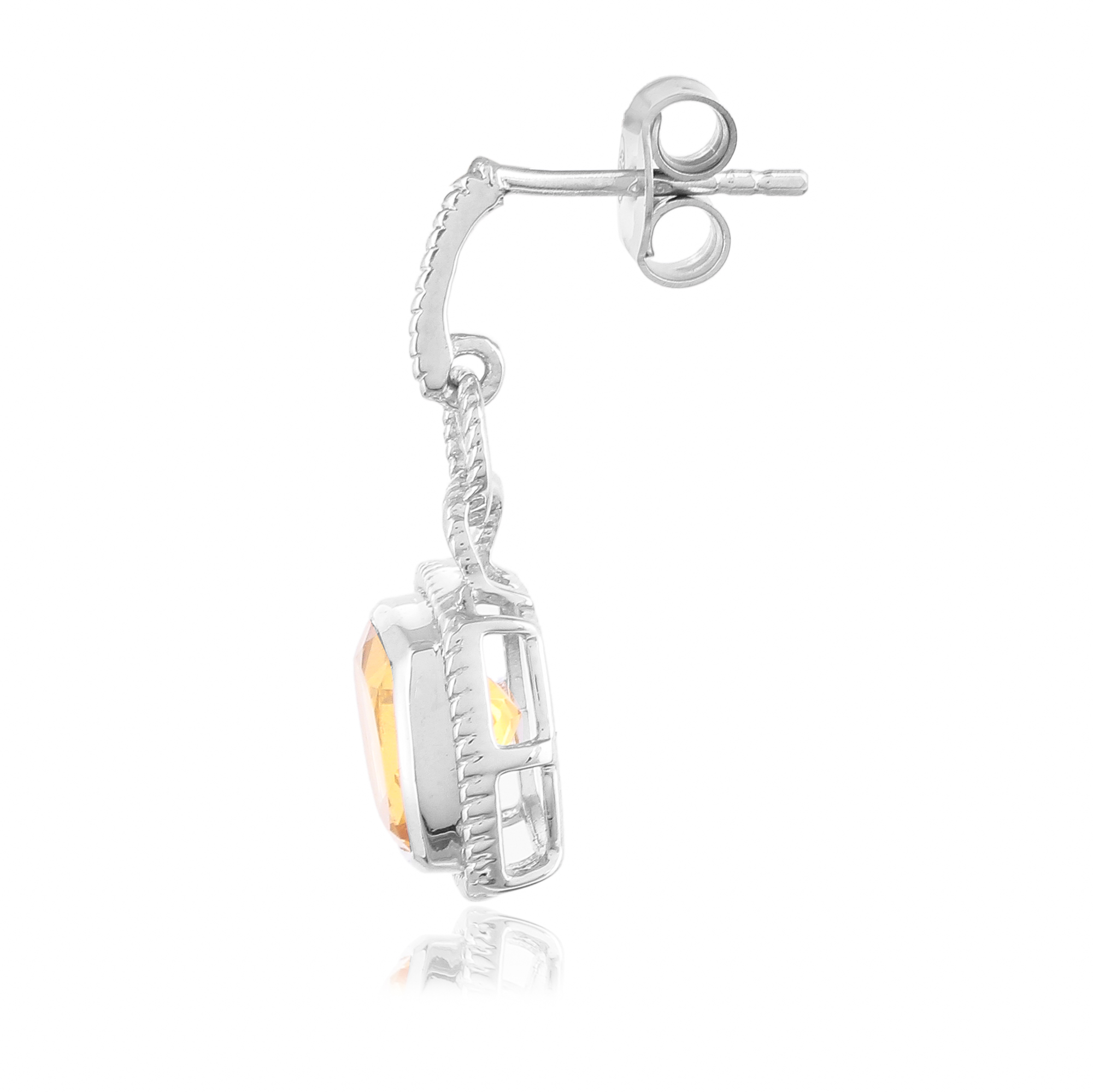 Boucle d'oreilles en argent en pierre naturelle citrine Cassie