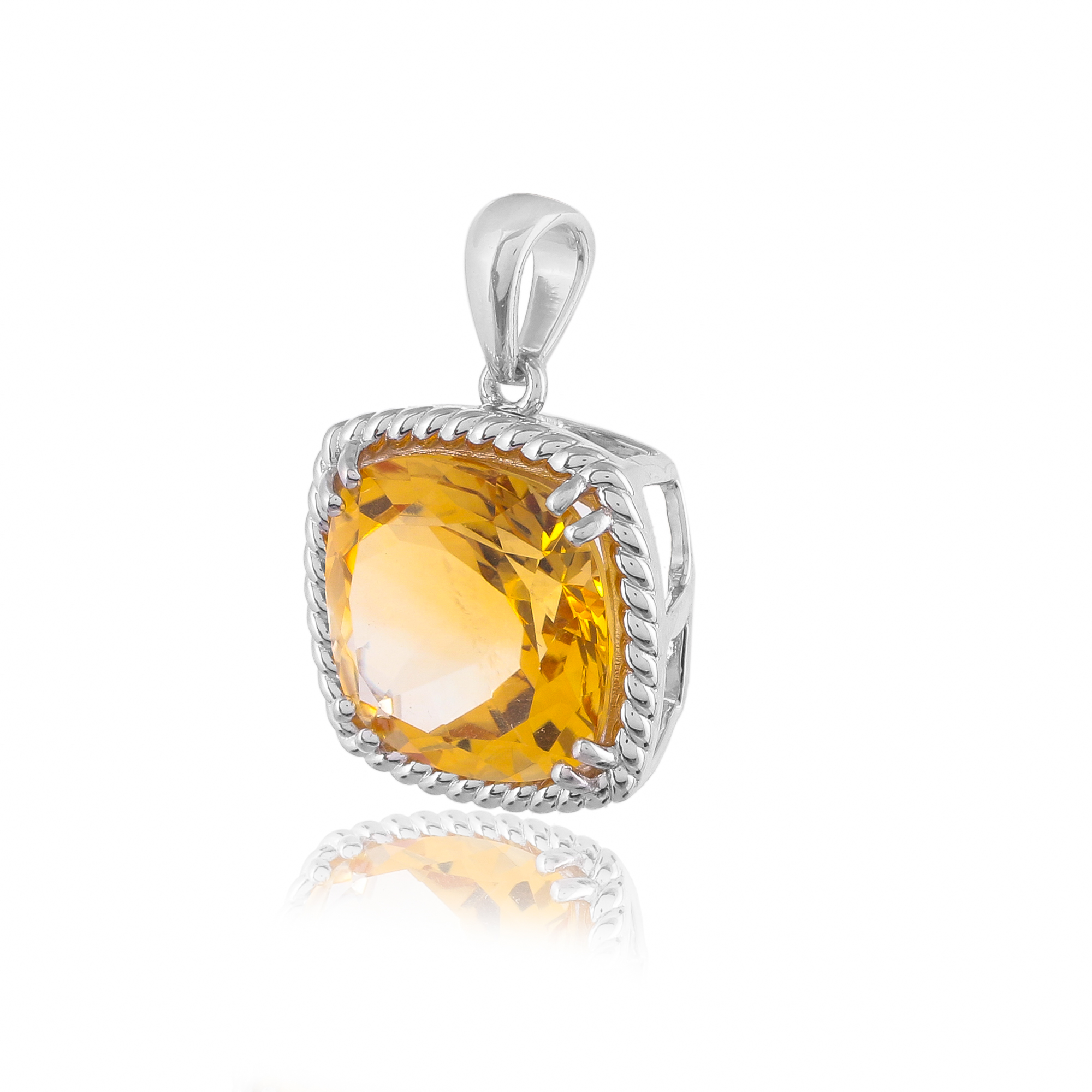 Pendentif en argent en pierre naturelle citrine Clara