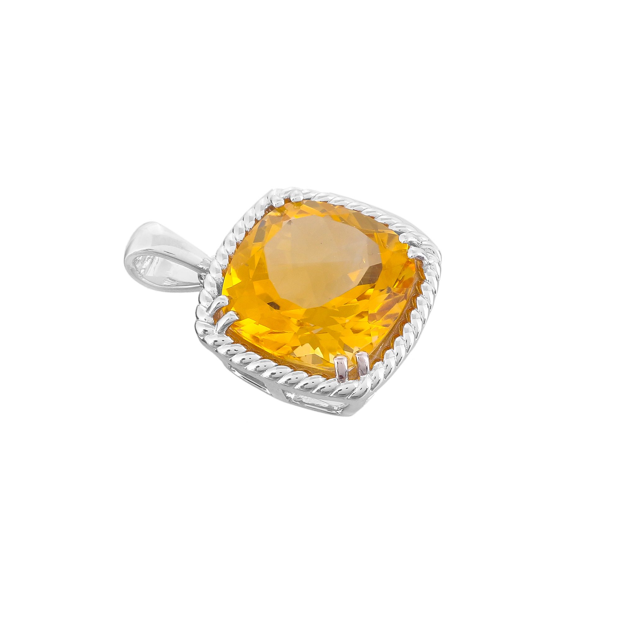Pendentif en argent en pierre naturelle citrine Clara
