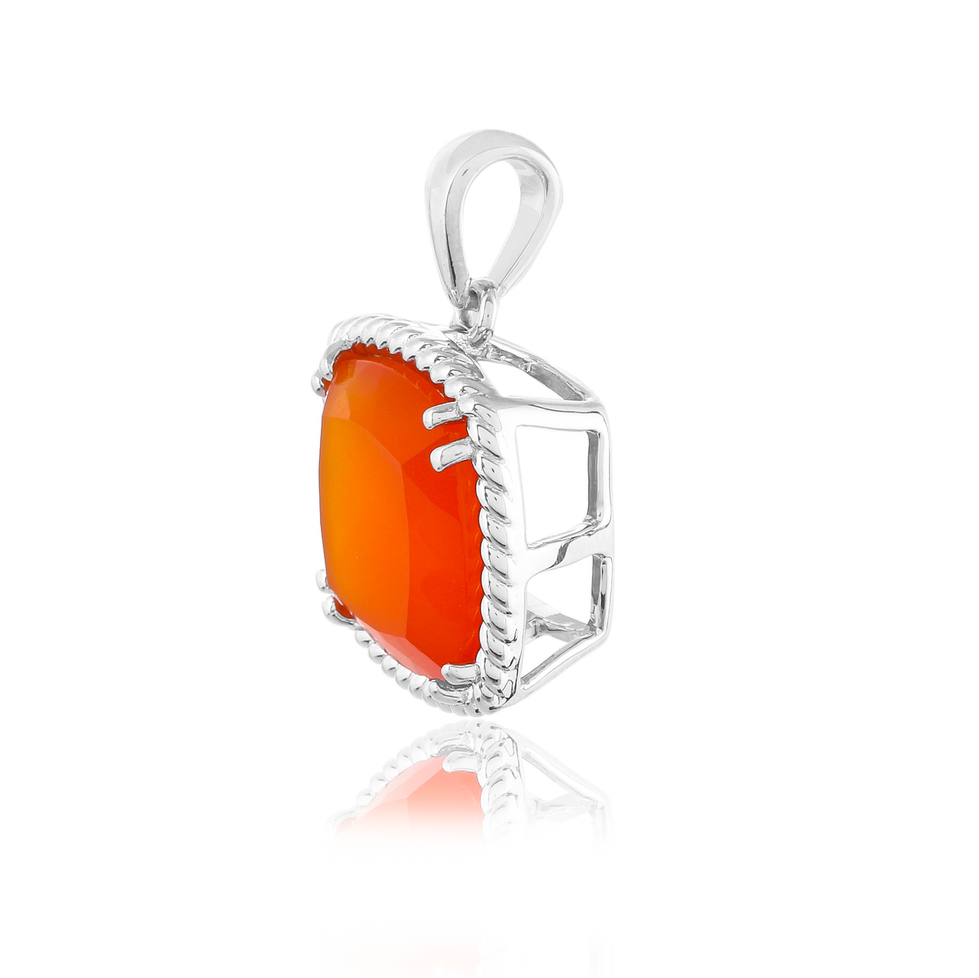 Pendentif en argent en pierre naturelle cornaline Clara
