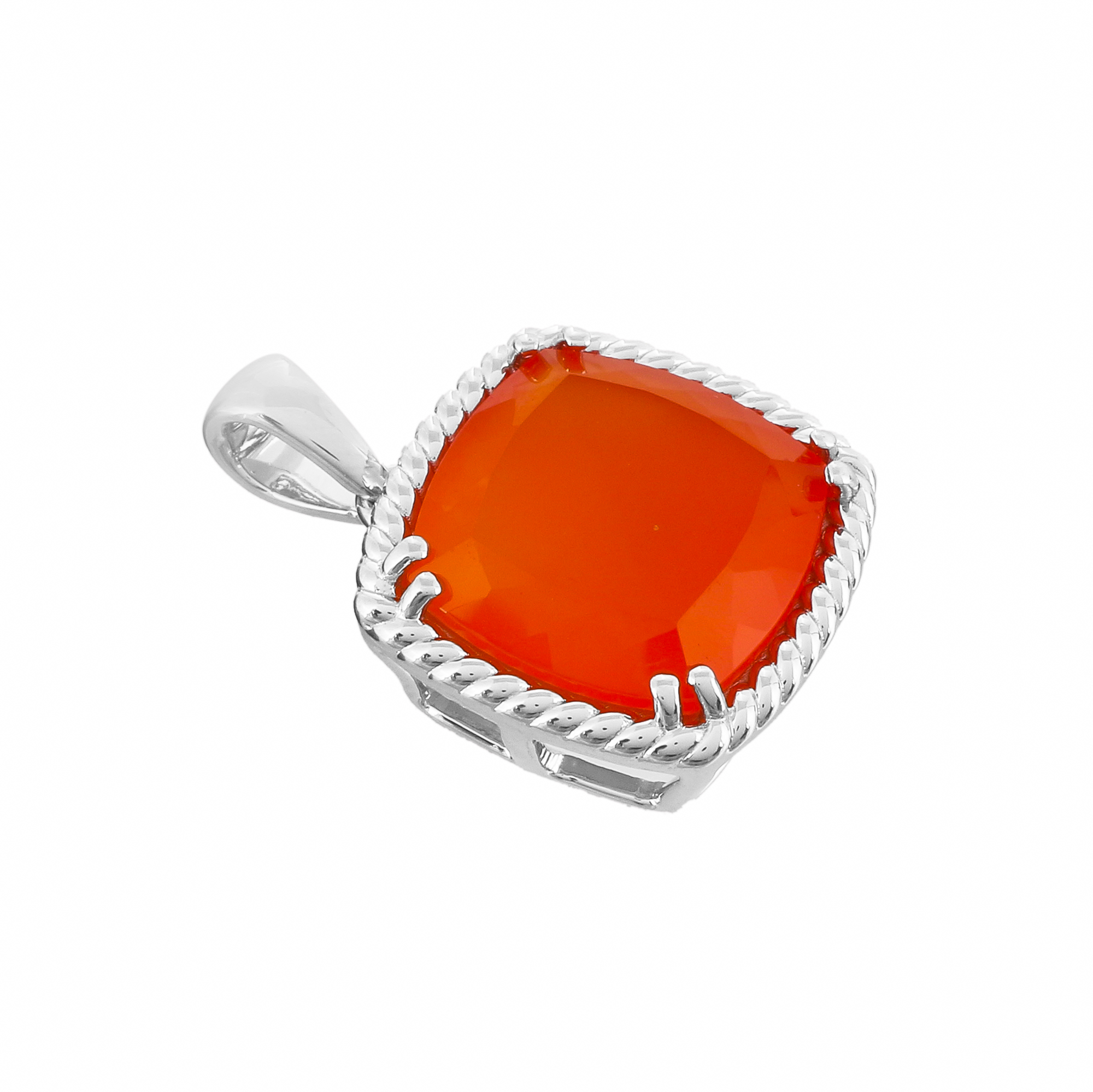 Pendentif en argent en pierre naturelle cornaline Clara