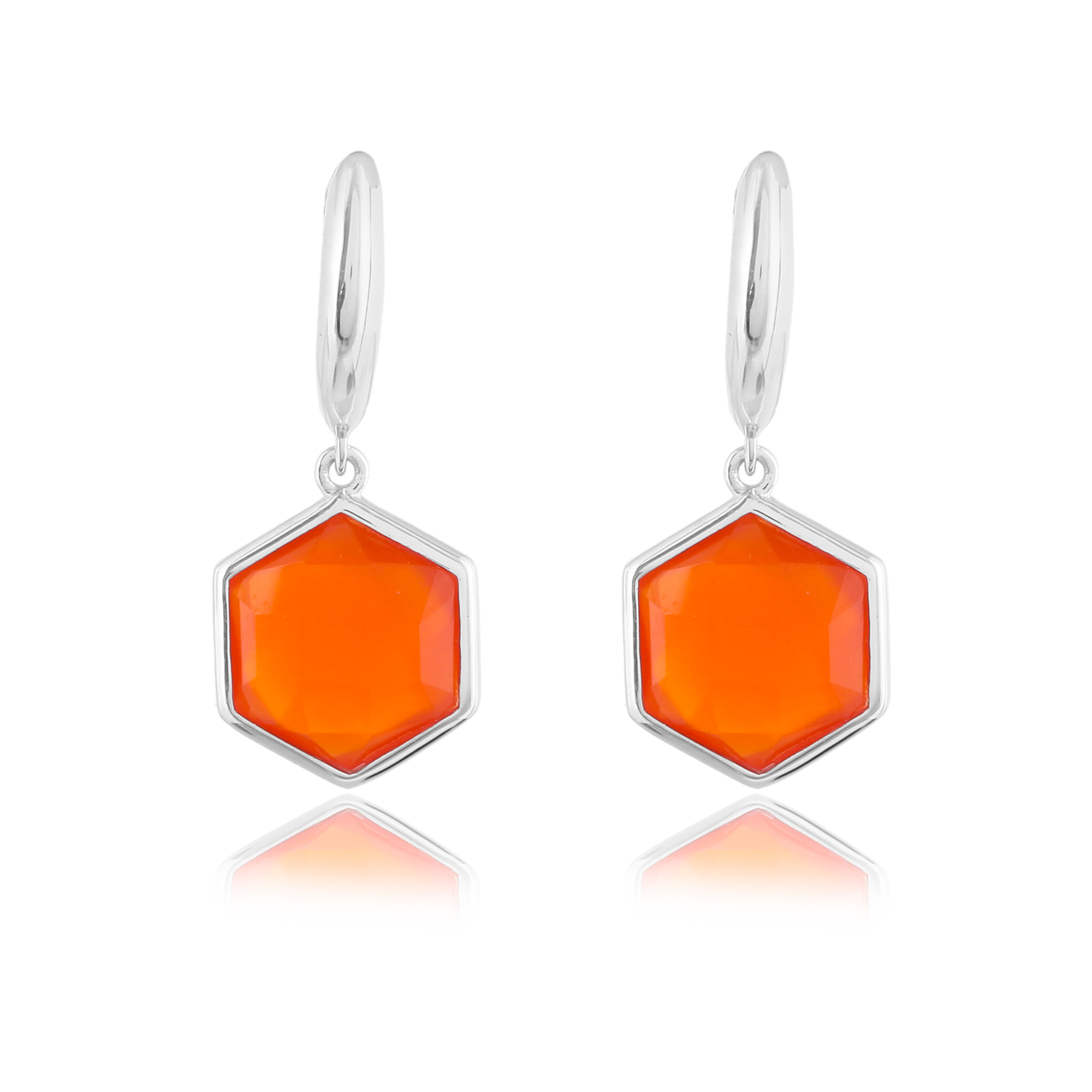 Boucle d'oreilles en argent et cornaline Caelia