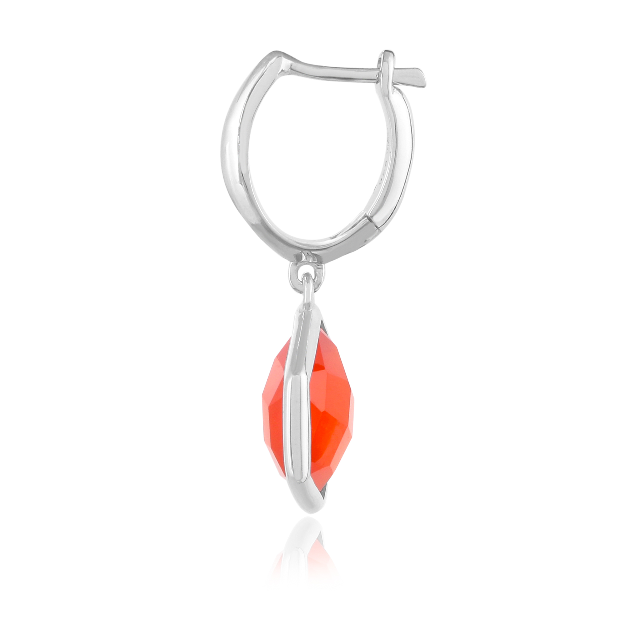 Boucle d'oreilles en argent et cornaline Caelia