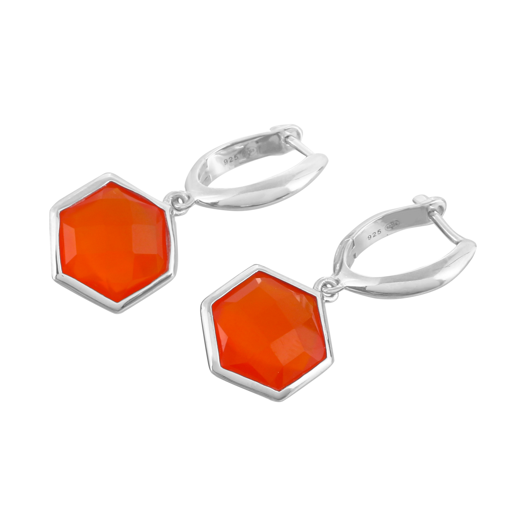 Boucle d'oreilles en argent et cornaline Caelia