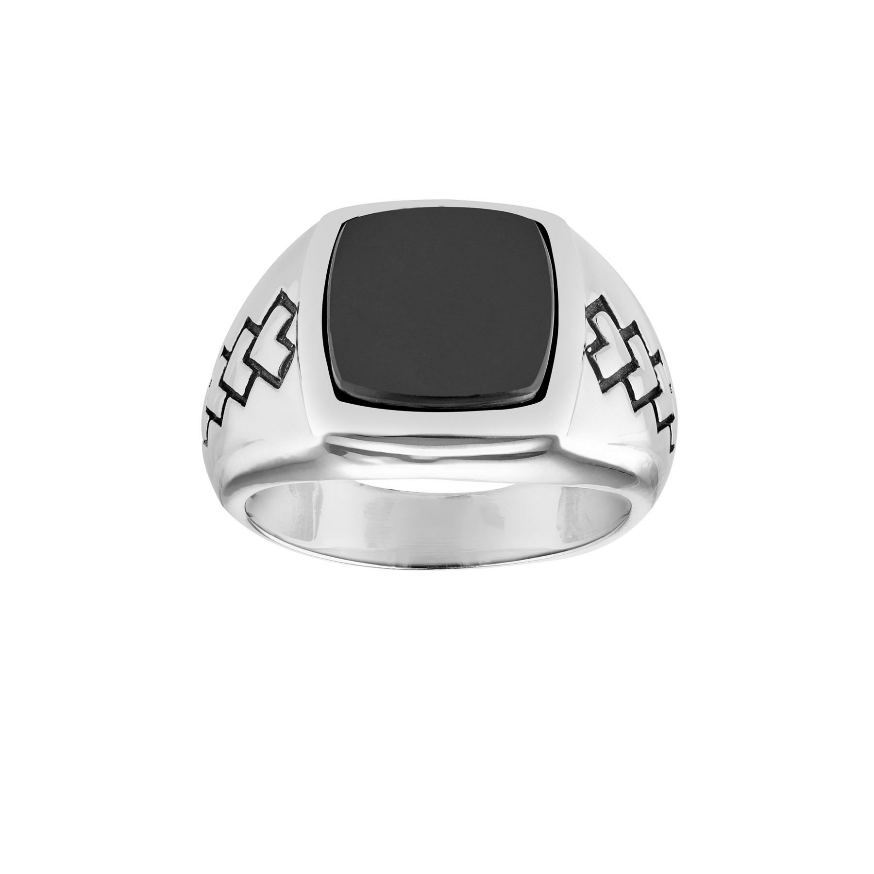 Bague en argent en pierre naturelle onyx noir Adama