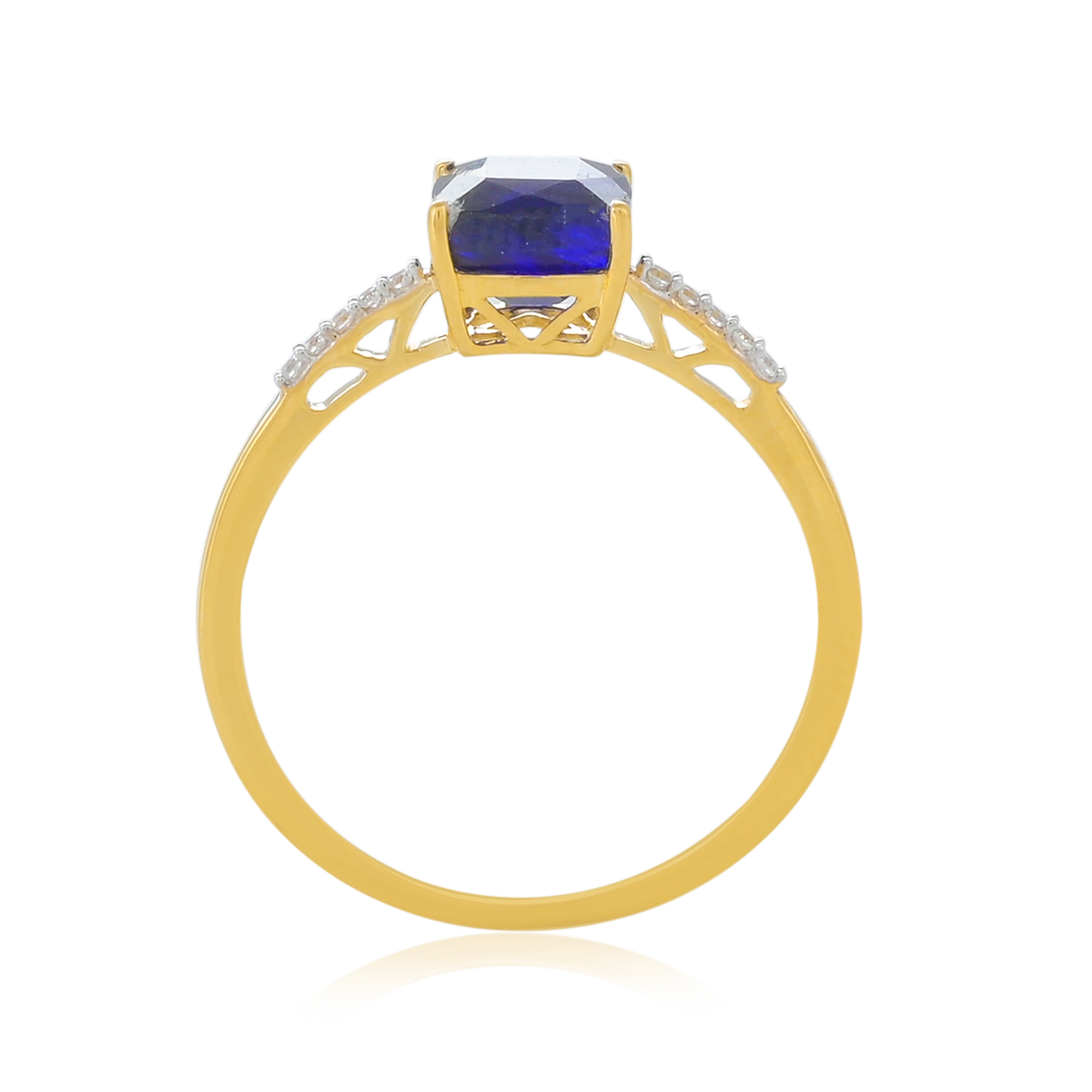 Bague en or 9 carats, Saphir et Diamants BeauReal en pierres naturelles