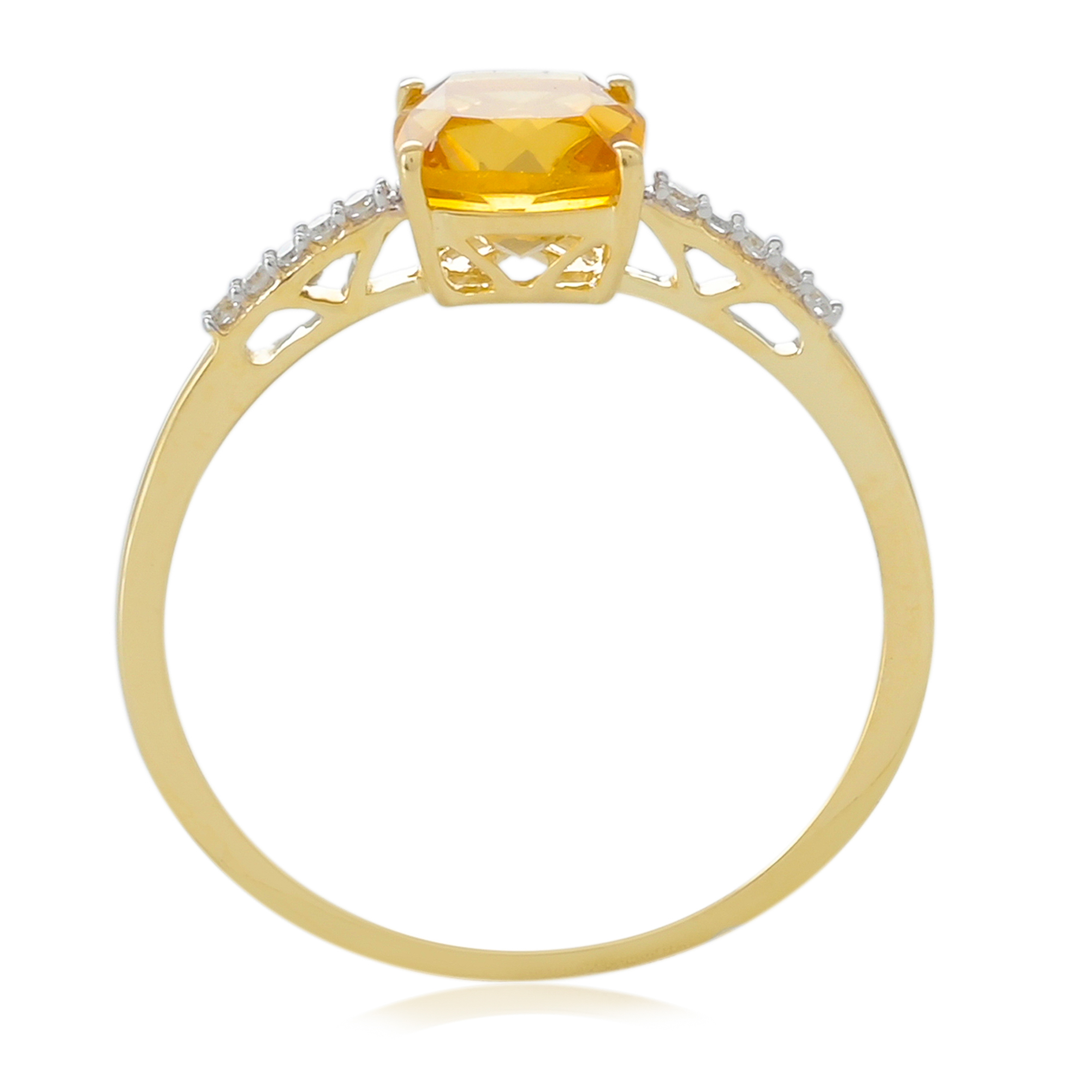 Bague en or 18 carats, Citrine et Diamants BeauReal en pierres naturelles